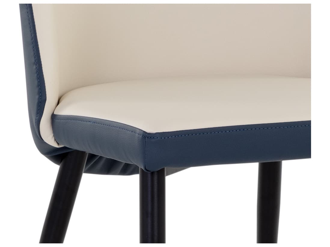 Sunpan Kline Beige Faux Leather Armless Dining Chair