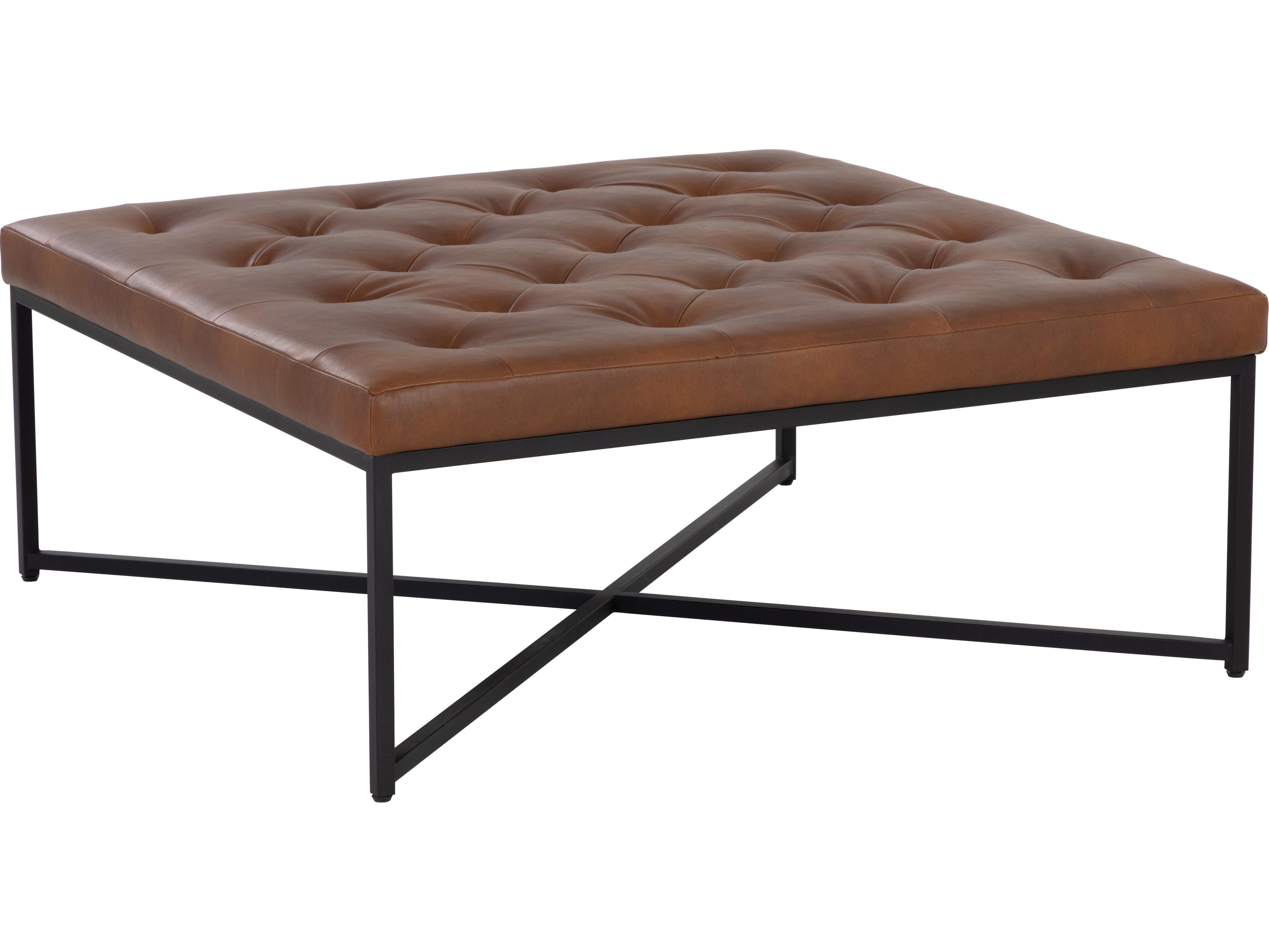 Sunpan Endall 39.5" Endall Ottoman Black Bravo Cognac