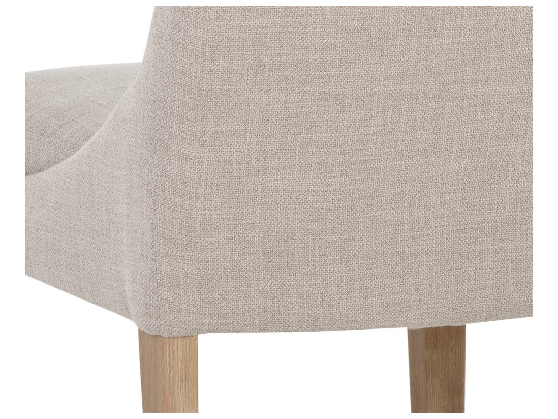 Sunpan Rosine Birch Wood Beige Upholstered Side Dining Chair