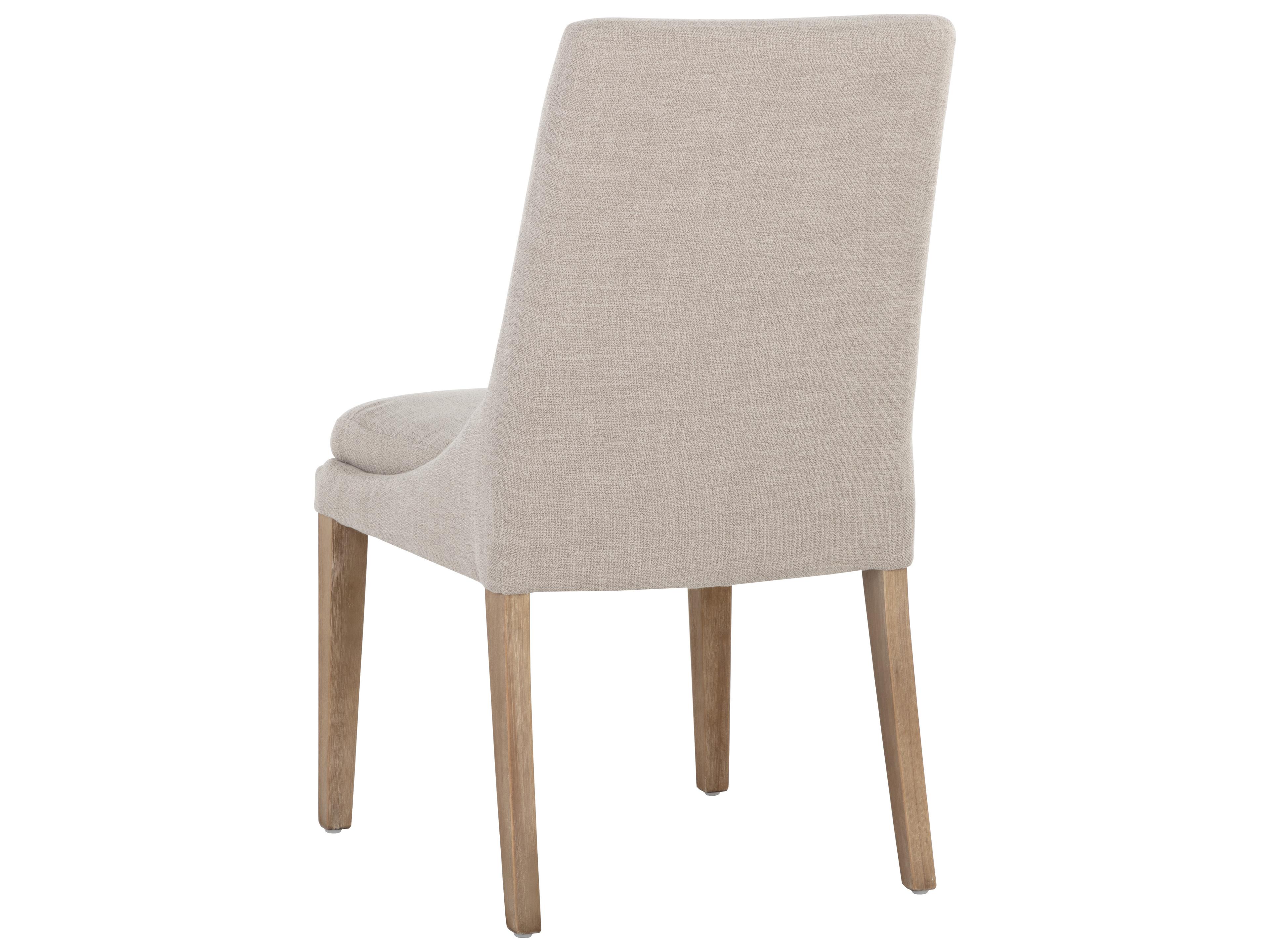 Sunpan Rosine Birch Wood Beige Upholstered Side Dining Chair