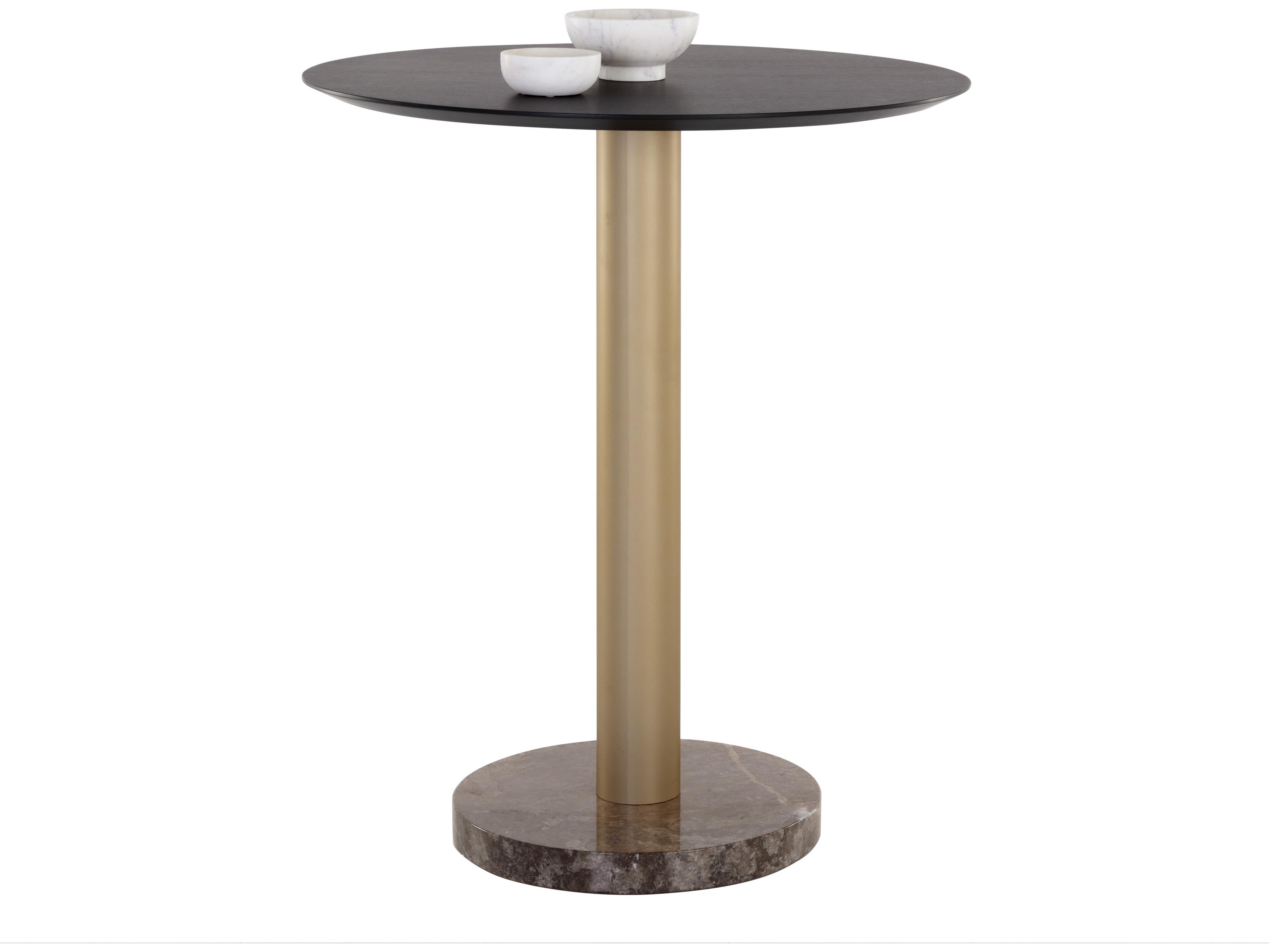 Sunpan Monaco Grey Round Wood Bar Table