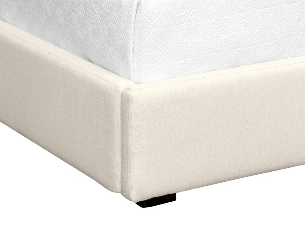 Sunpan Rita White Upholstered King Platform Bed