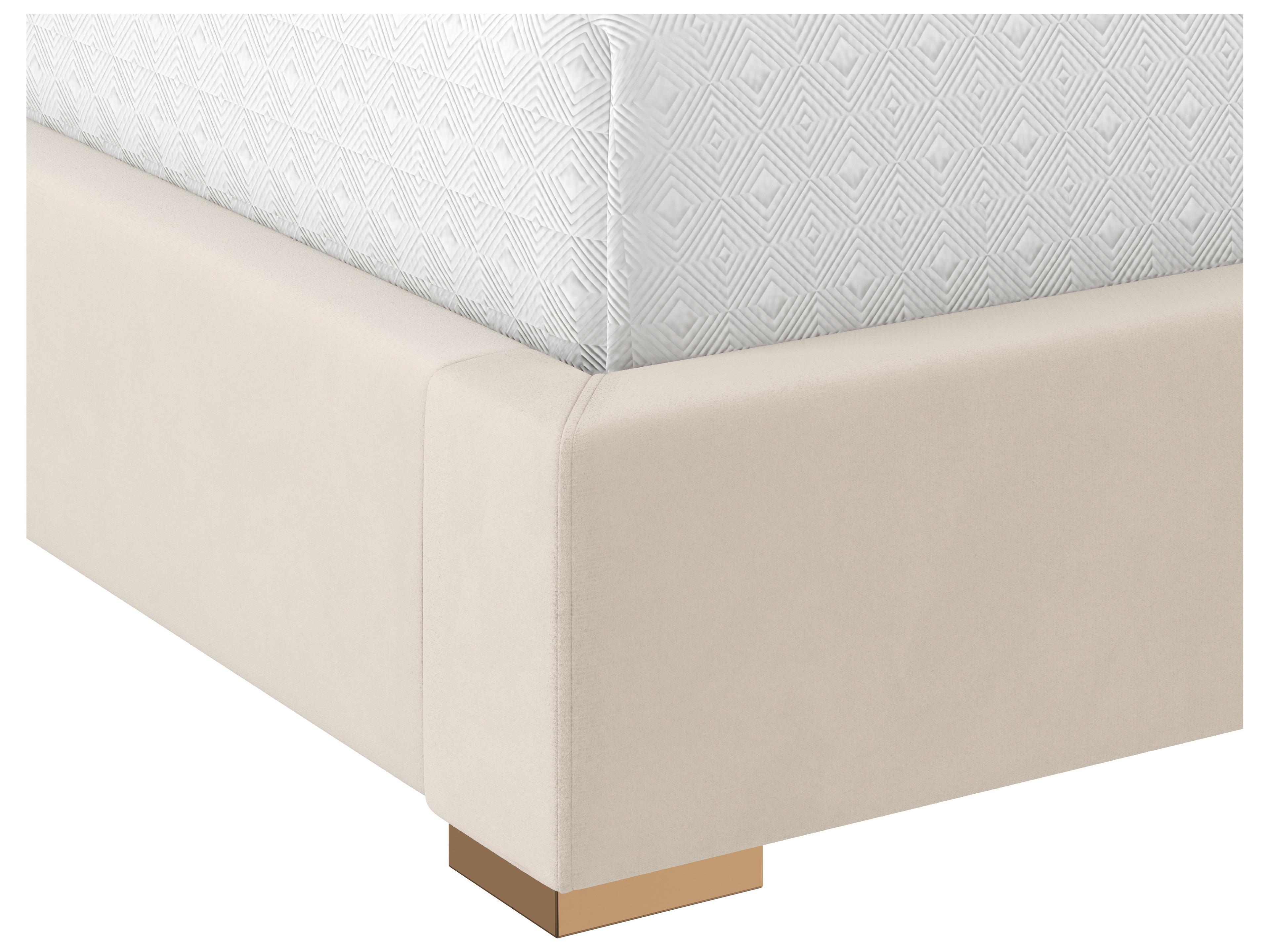 Sunpan Alisha Meg Taupe Beige Upholstered King Platform Bed