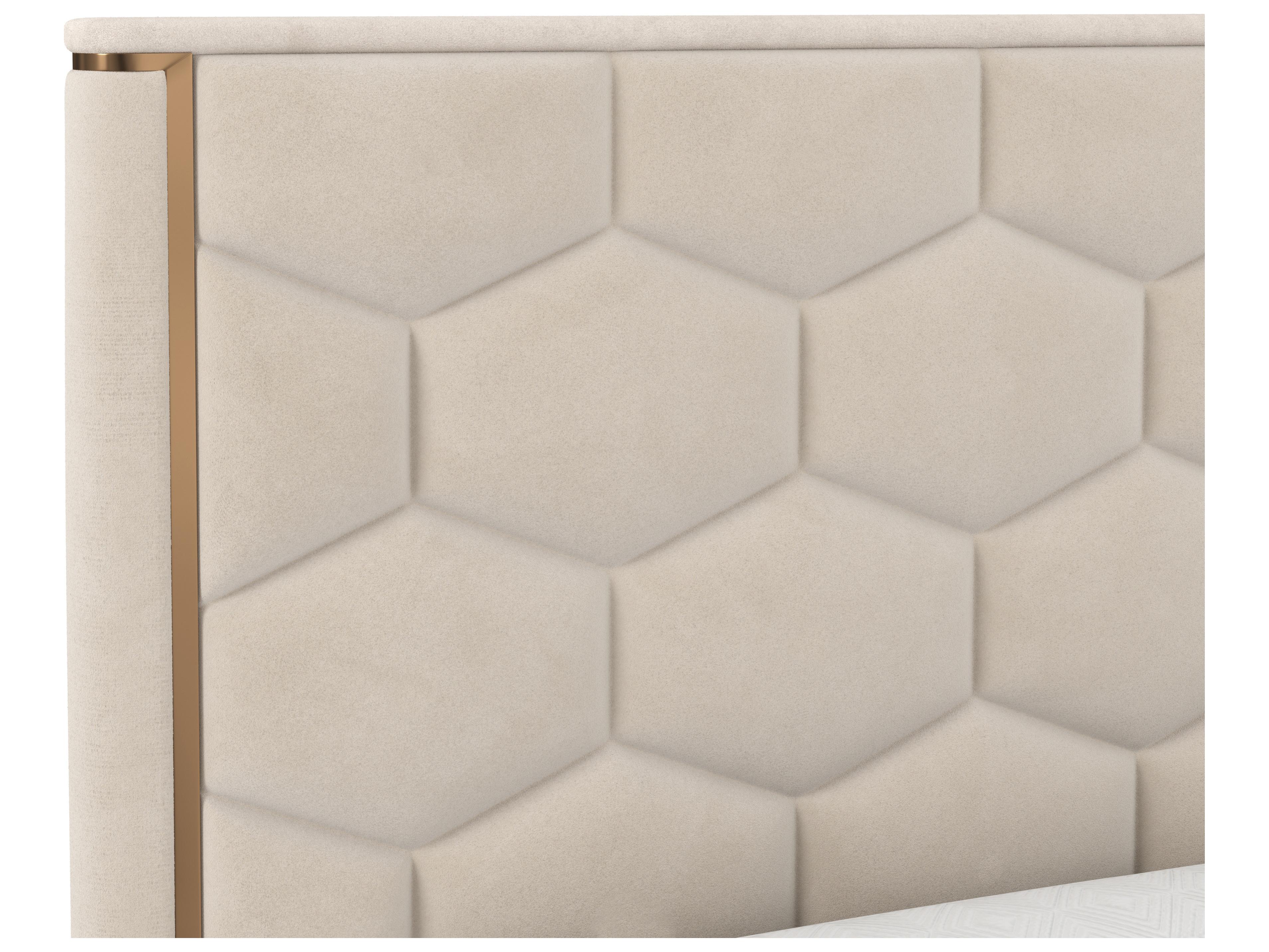 Sunpan Alisha Meg Taupe Beige Upholstered King Platform Bed