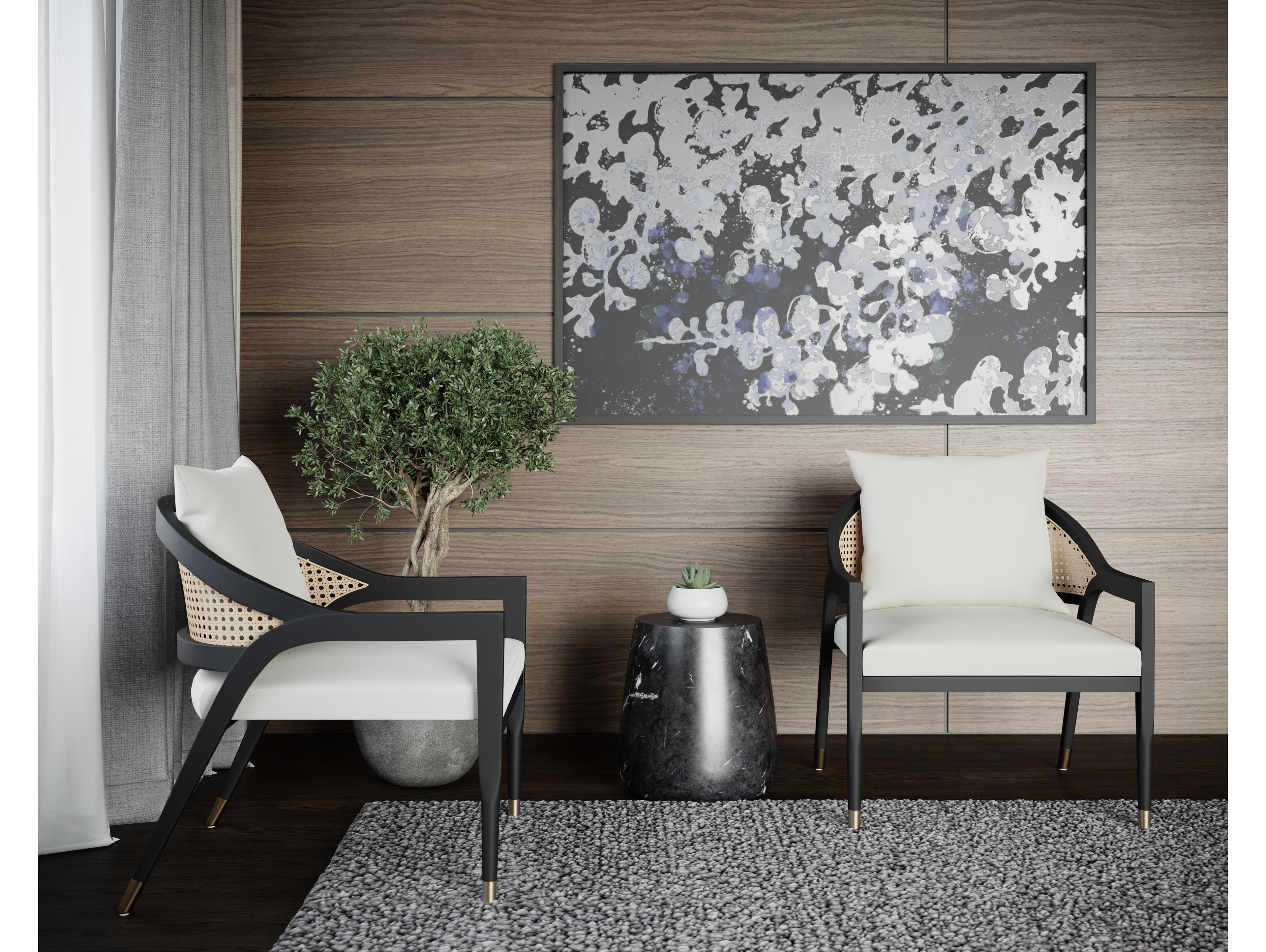 Sunpan Kirsten Black Fabric Accent Chair