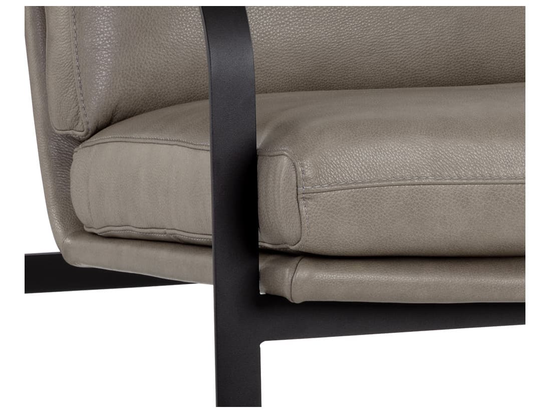 Sunpan Sterling Lounge Chair in Missouri Stone Leather