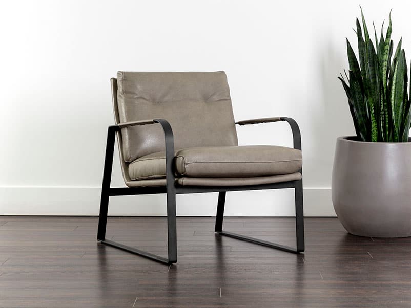 Sunpan Sterling Lounge Chair in Missouri Stone Leather