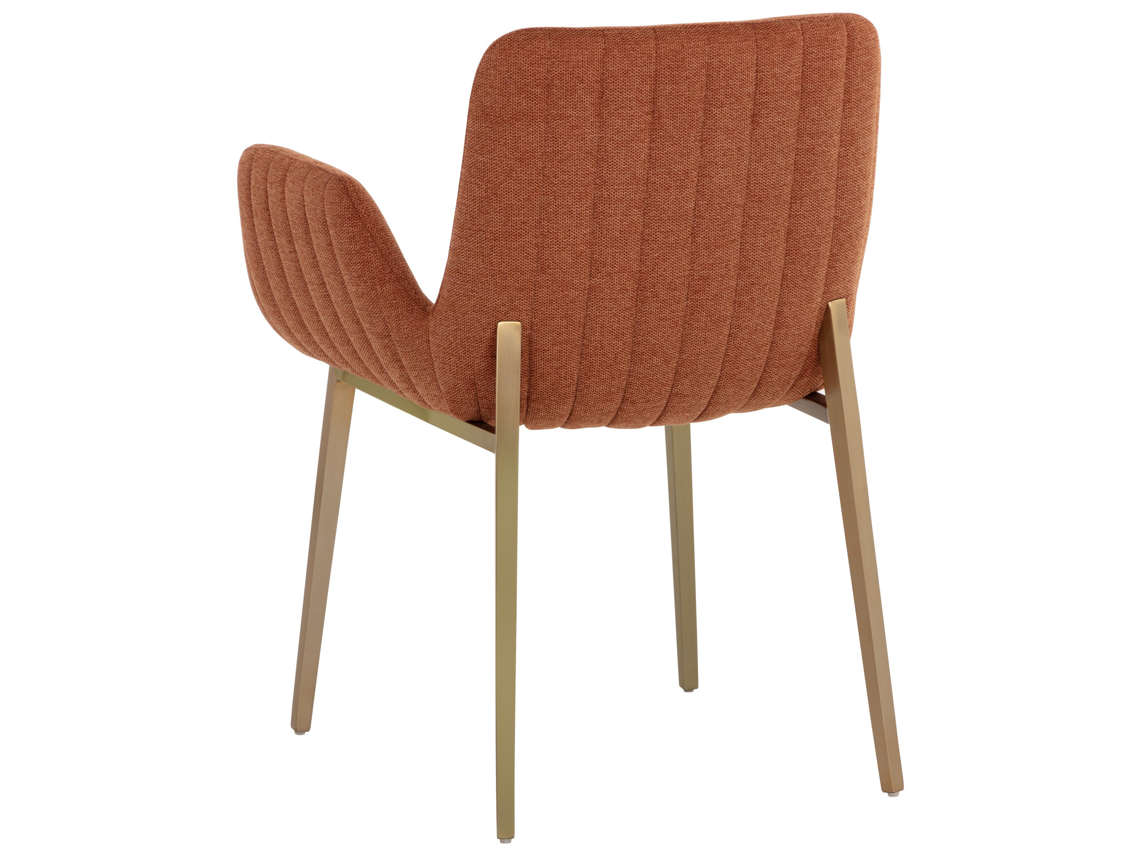 Sunpan Lucano Belfast Rust Upholstered Arm Dining Chair
