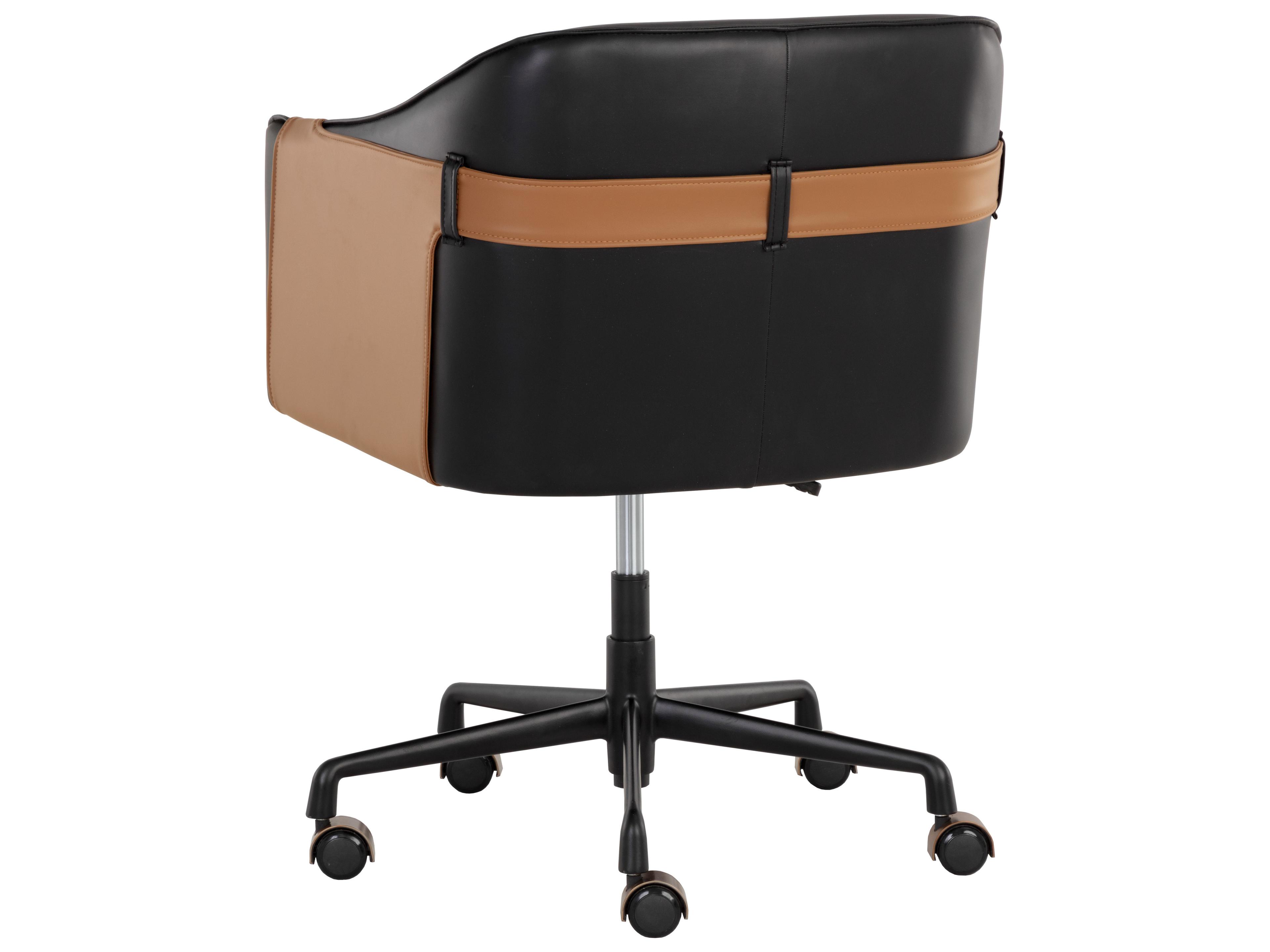 Sunpan Carter Napa Black Faux Leather Adjustable Computer Chair