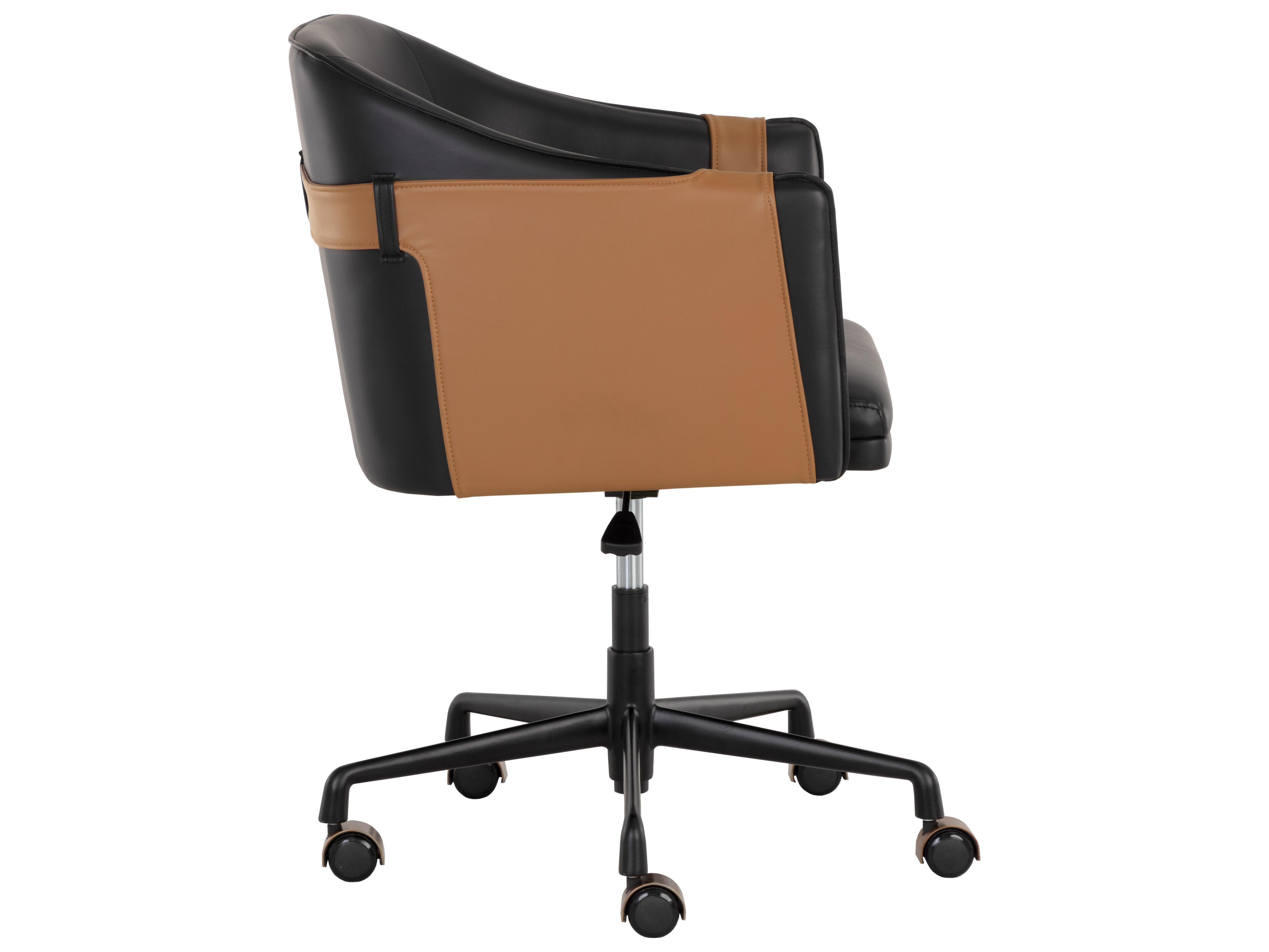 Sunpan Carter Napa Black Faux Leather Adjustable Computer Chair
