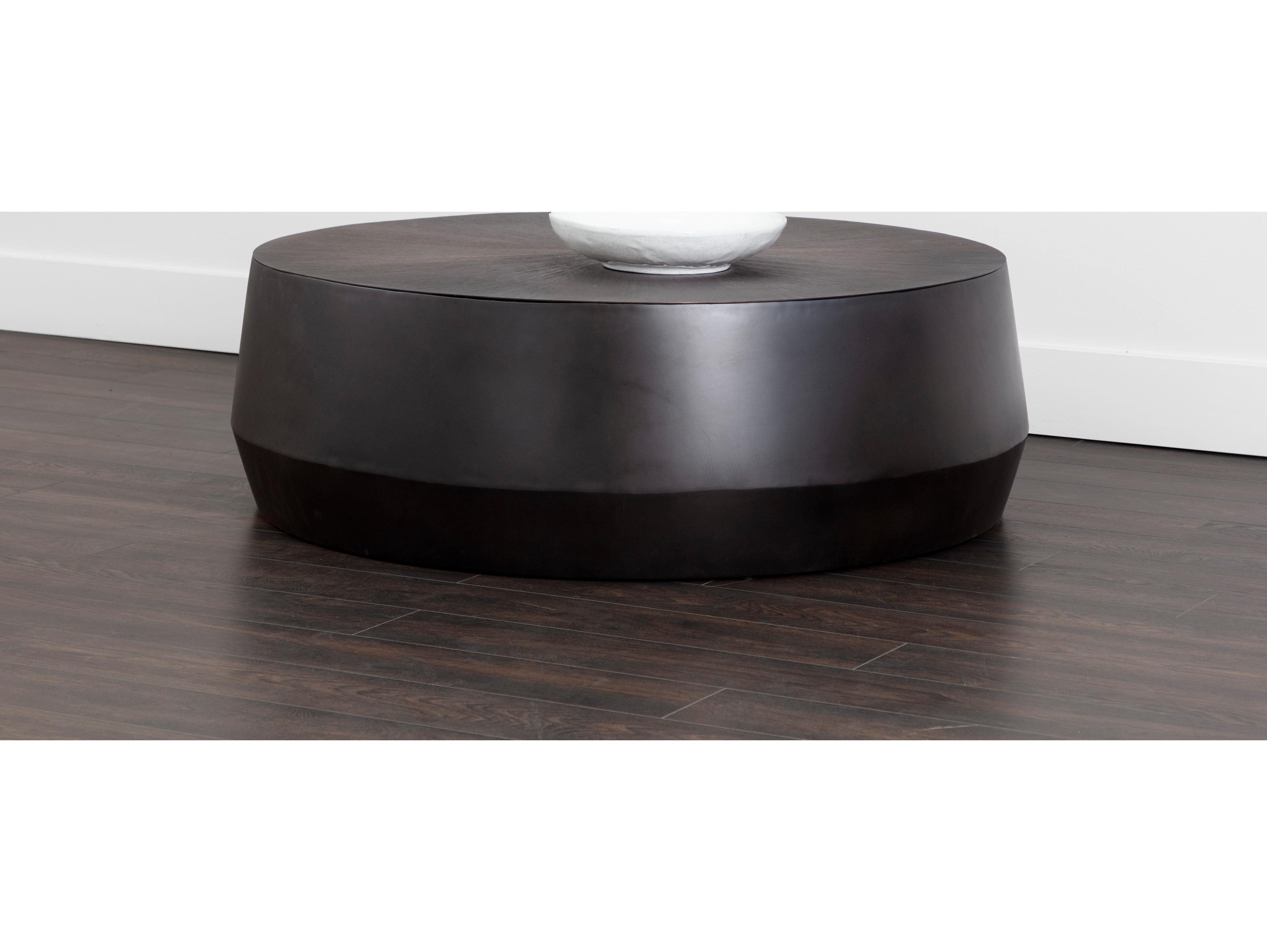 Sunpan Creed Round Gunmetal Coffee Table