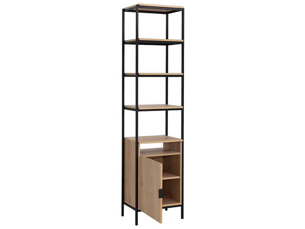 Sunpan Ambrose Rustic Oak Black Bookcase