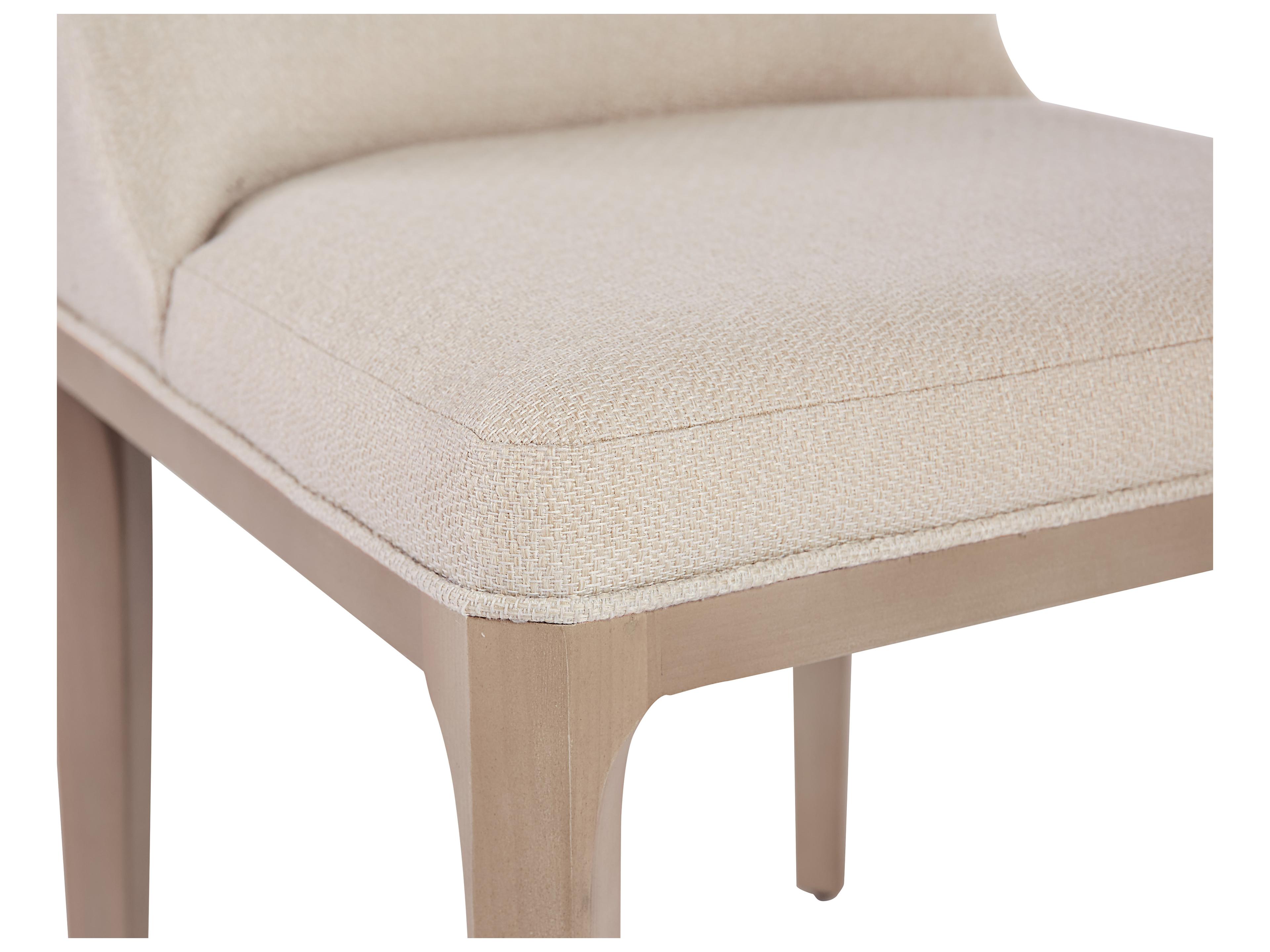 Sunpan Elisa Poplar Wood Beige Upholstered Side Dining Chair