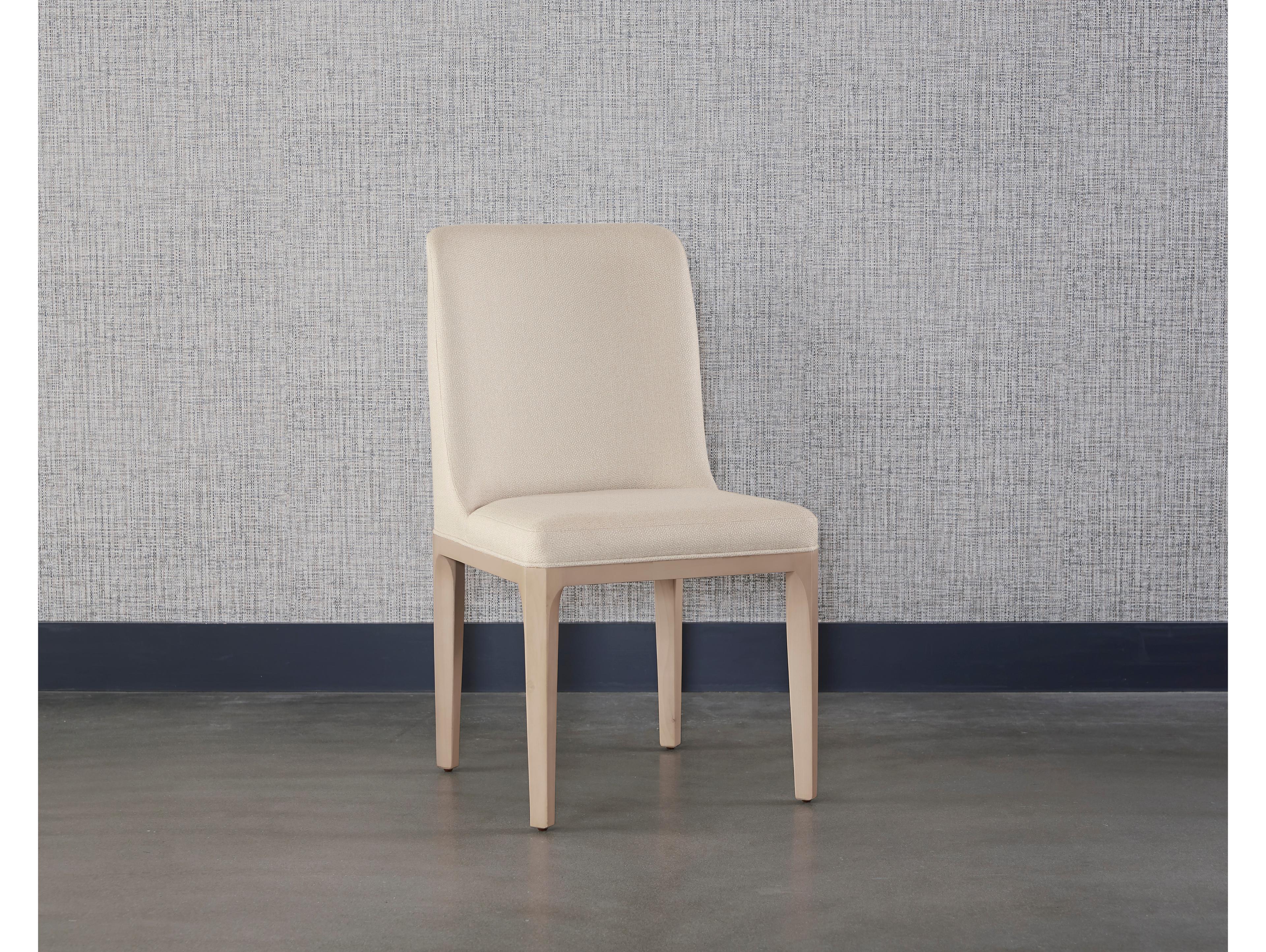 Sunpan Elisa Poplar Wood Beige Upholstered Side Dining Chair