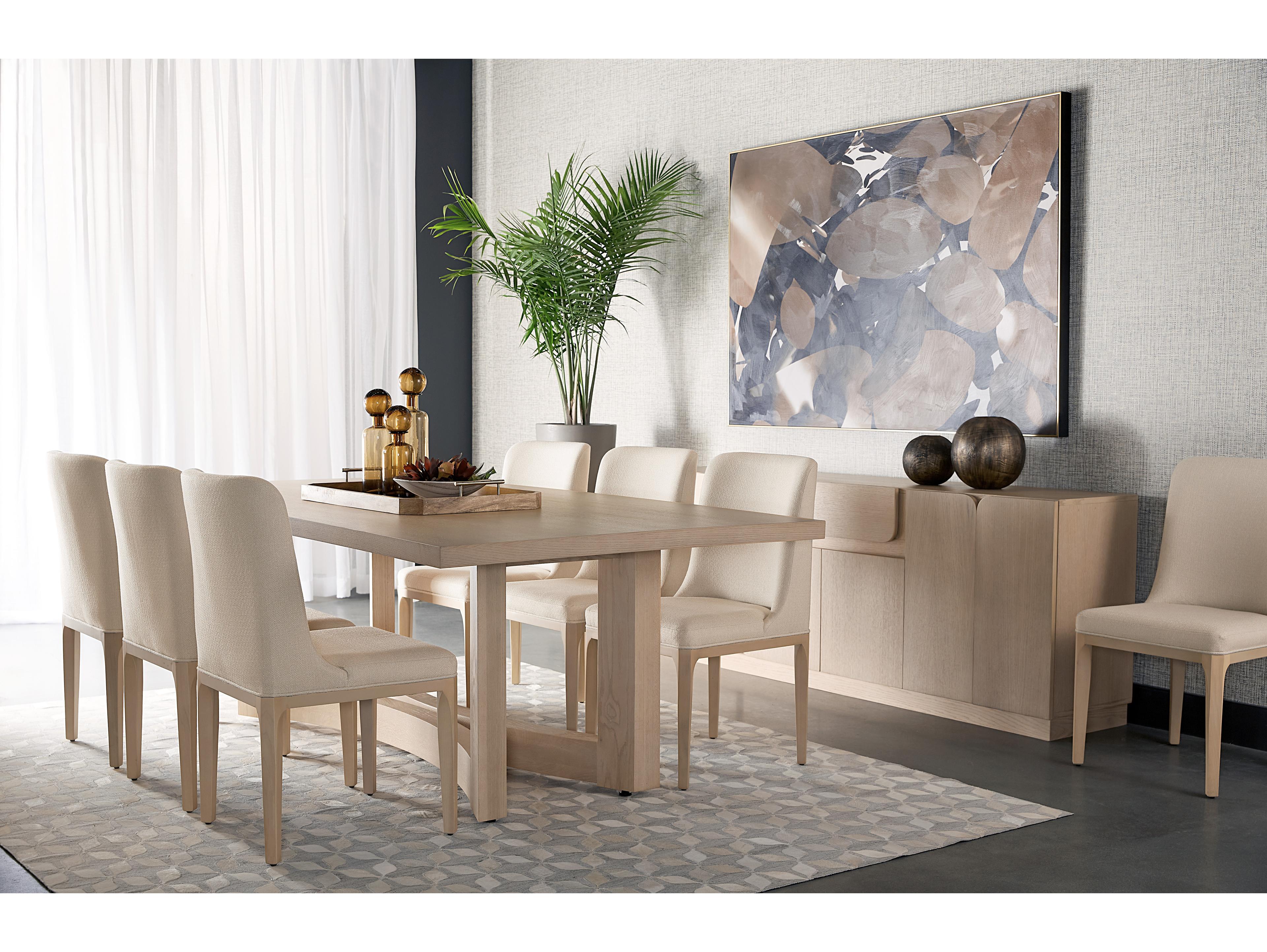 Sunpan Elisa Poplar Wood Beige Upholstered Side Dining Chair