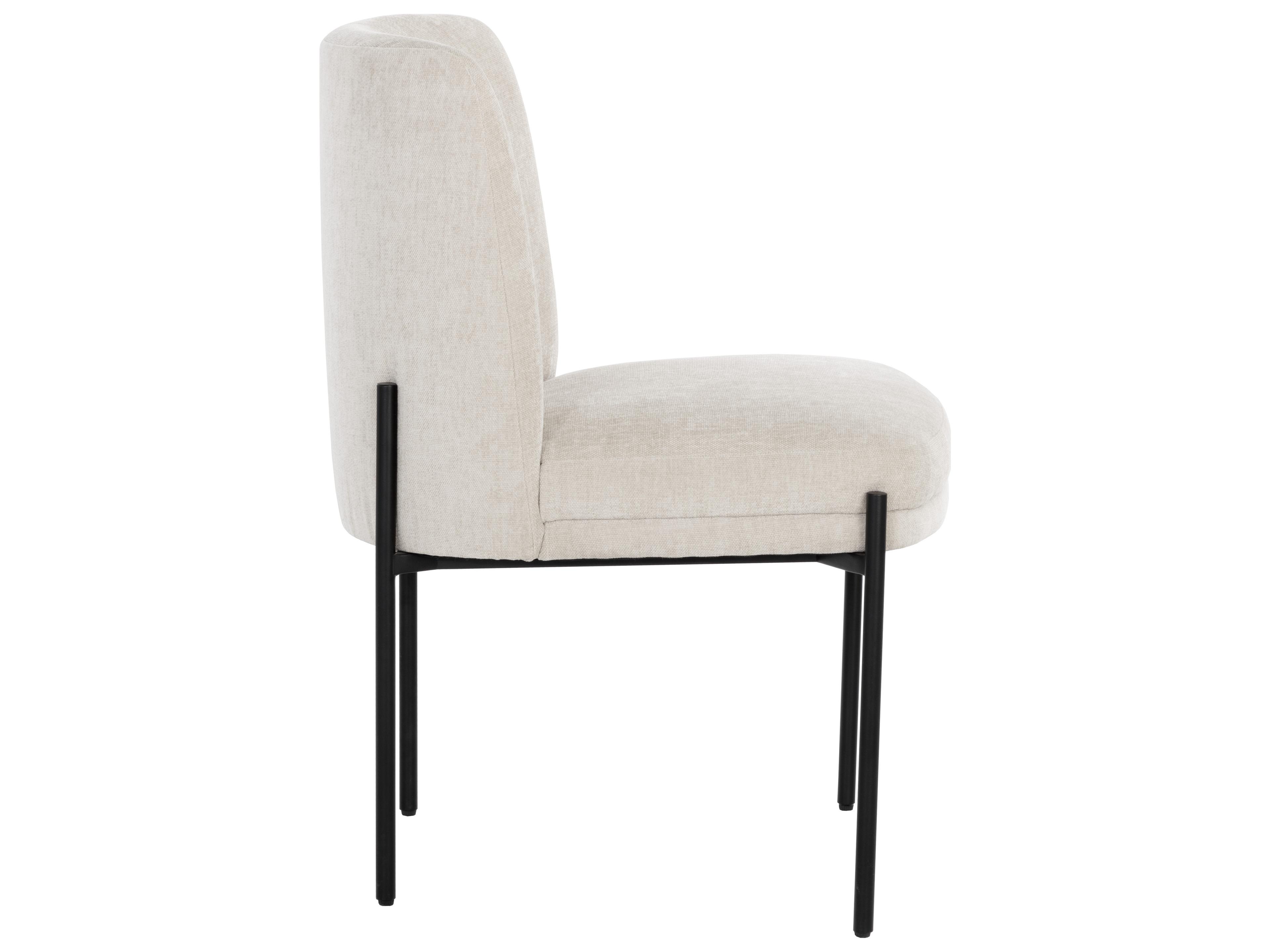 Sunpan Richie White Upholstered Side Dining Chair