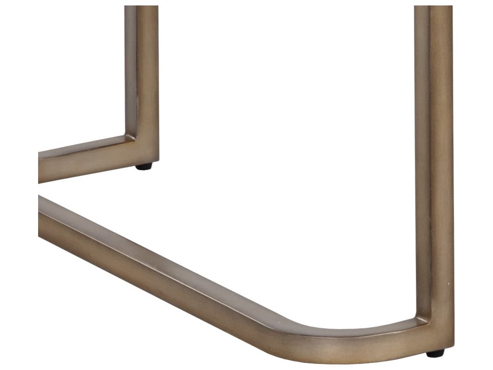 Sunpan Jamille Cream Warm Brass Beige Oak Wood Secretary Desk