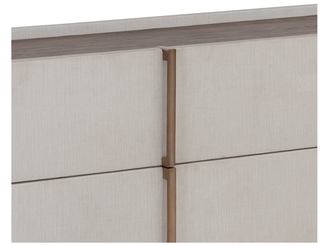 Sunpan Jamille 6-Drawers Beige Oak Wood Double Dresser
