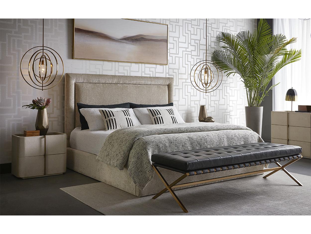 Sunpan Jamille 2-Drawers Cream Nightstand