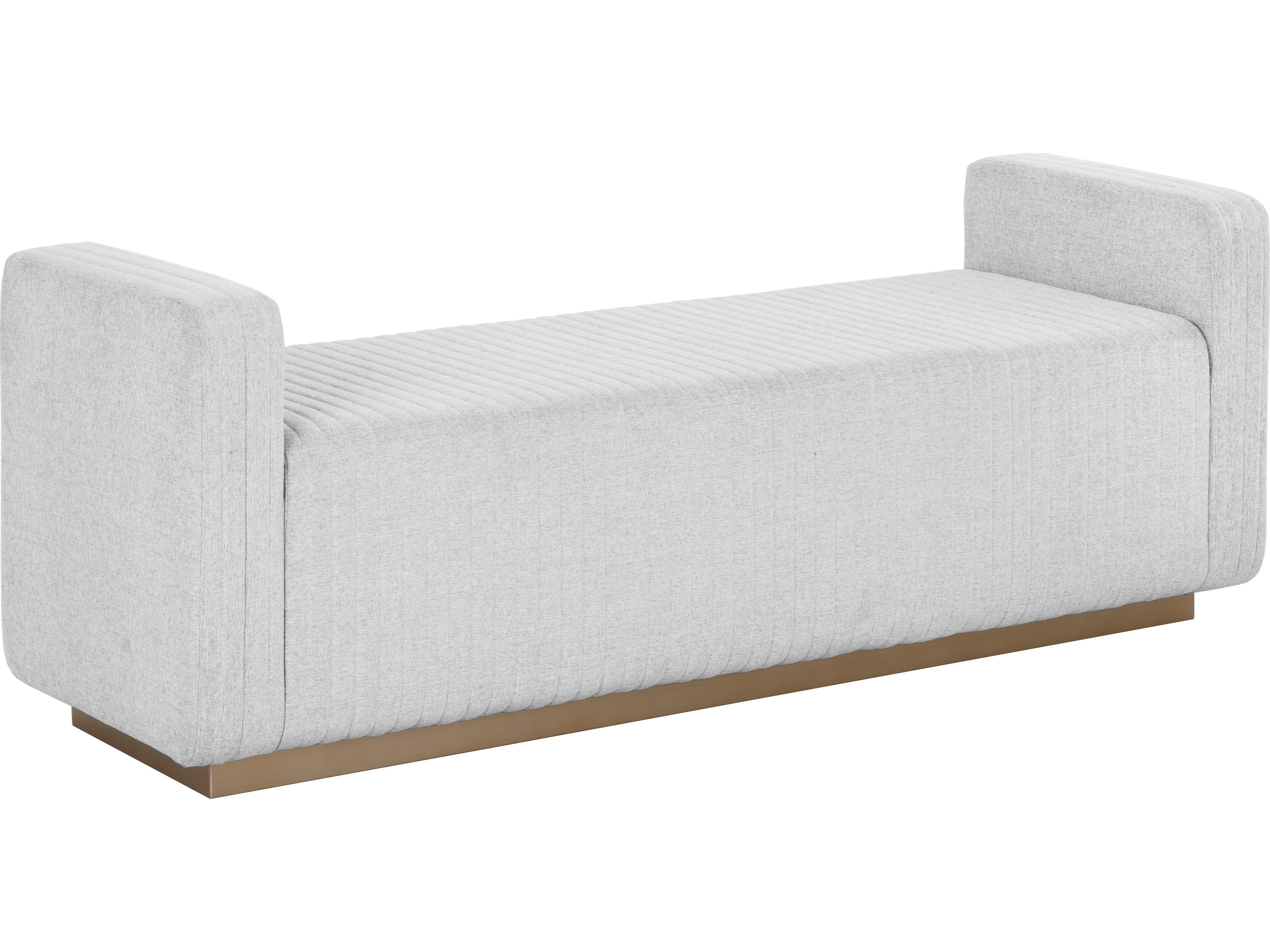 Sunpan Odette Ernst Silverstone Gray Upholstered Accent Bench