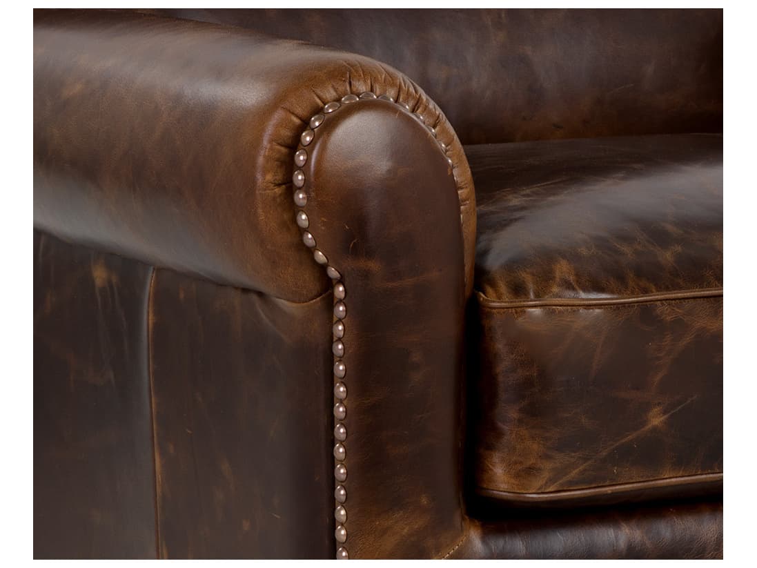 Sunpan Bastoni Brown Leather Club Chair
