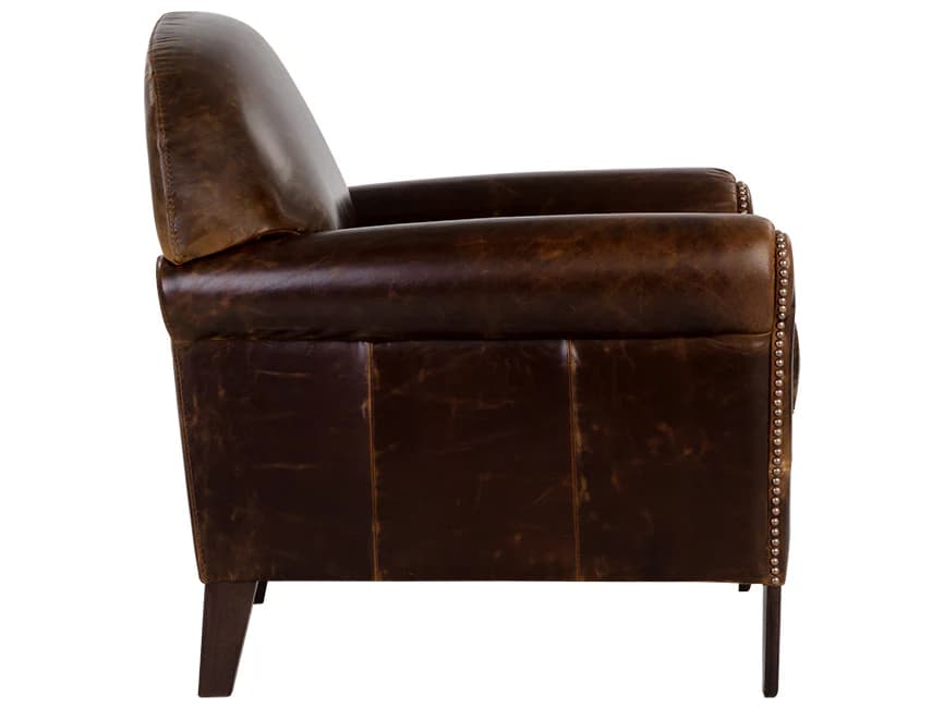 Sunpan Bastoni Brown Leather Club Chair