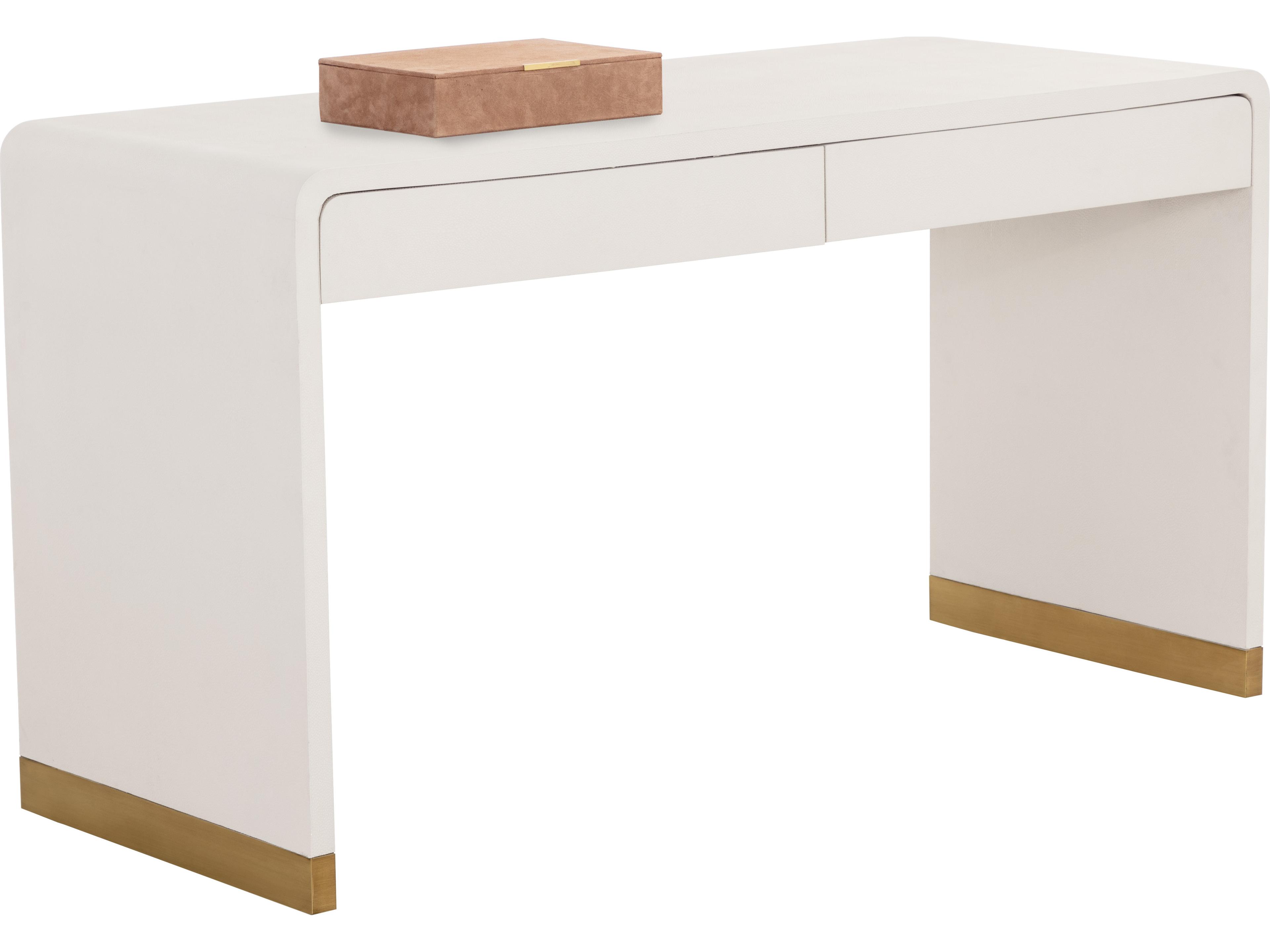 Sunpan Ilona Oyster Shagreen White Secretary Desk