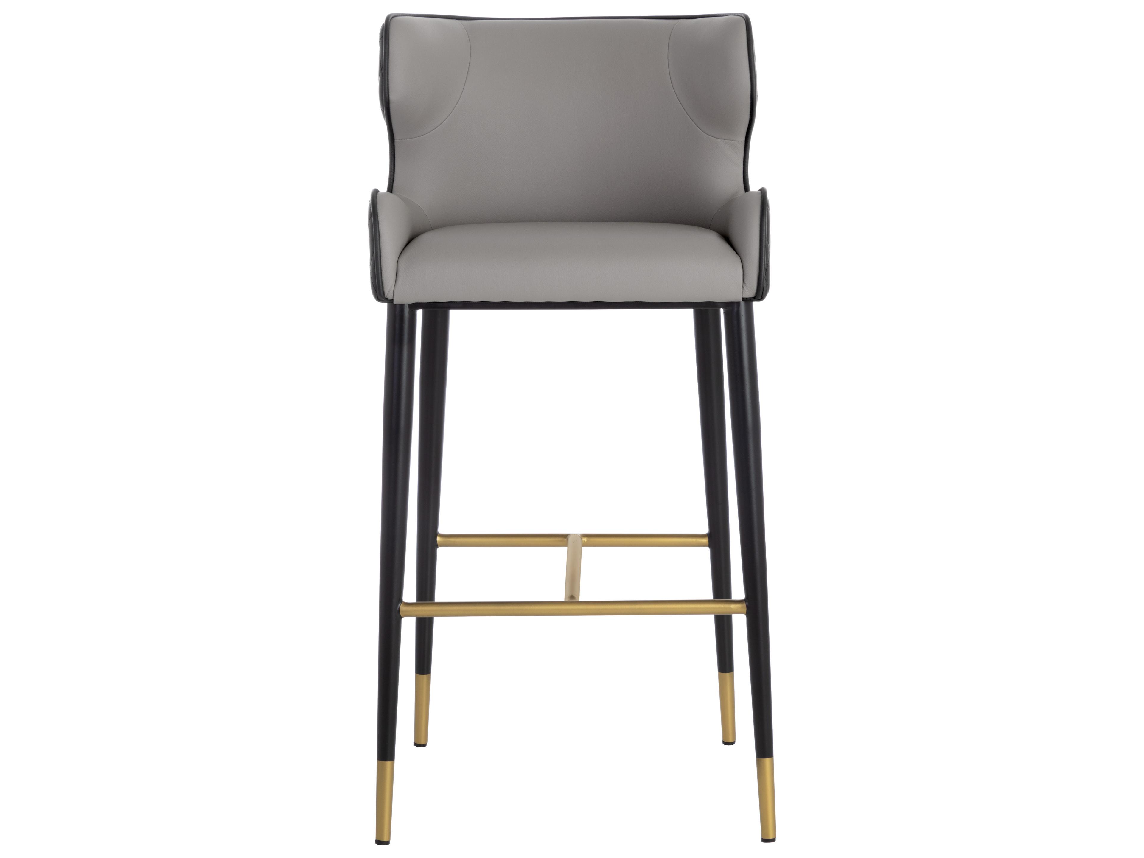 Sunpan Gianni Dillon Stratus Black Faux Leather Bar Stool