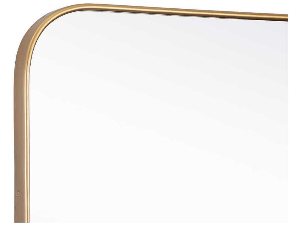 Sunpan Calabasas Rectangular Brass Wall Mirror
