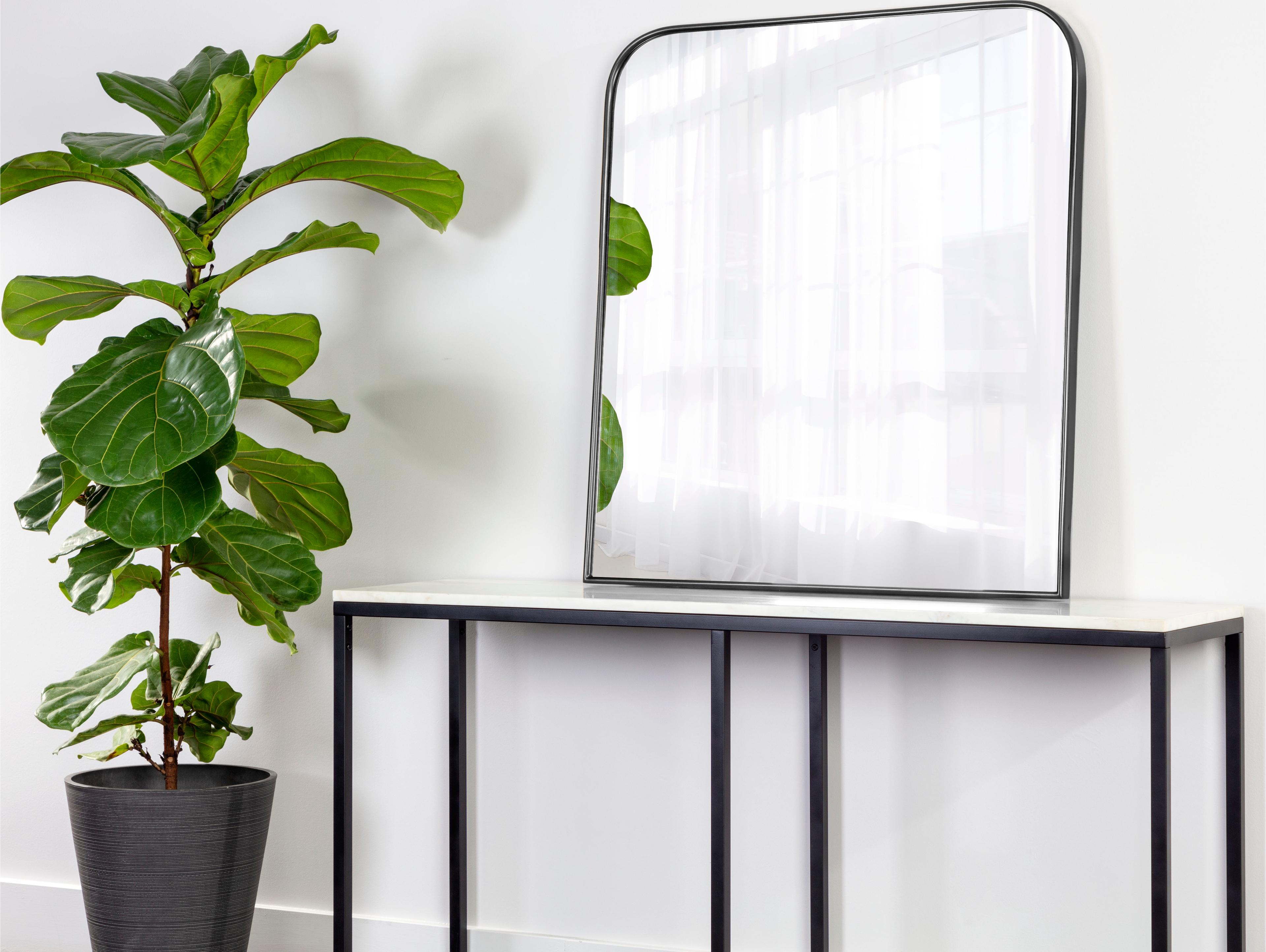 Sunpan Calabasas Black Wall Mirror Rectangular