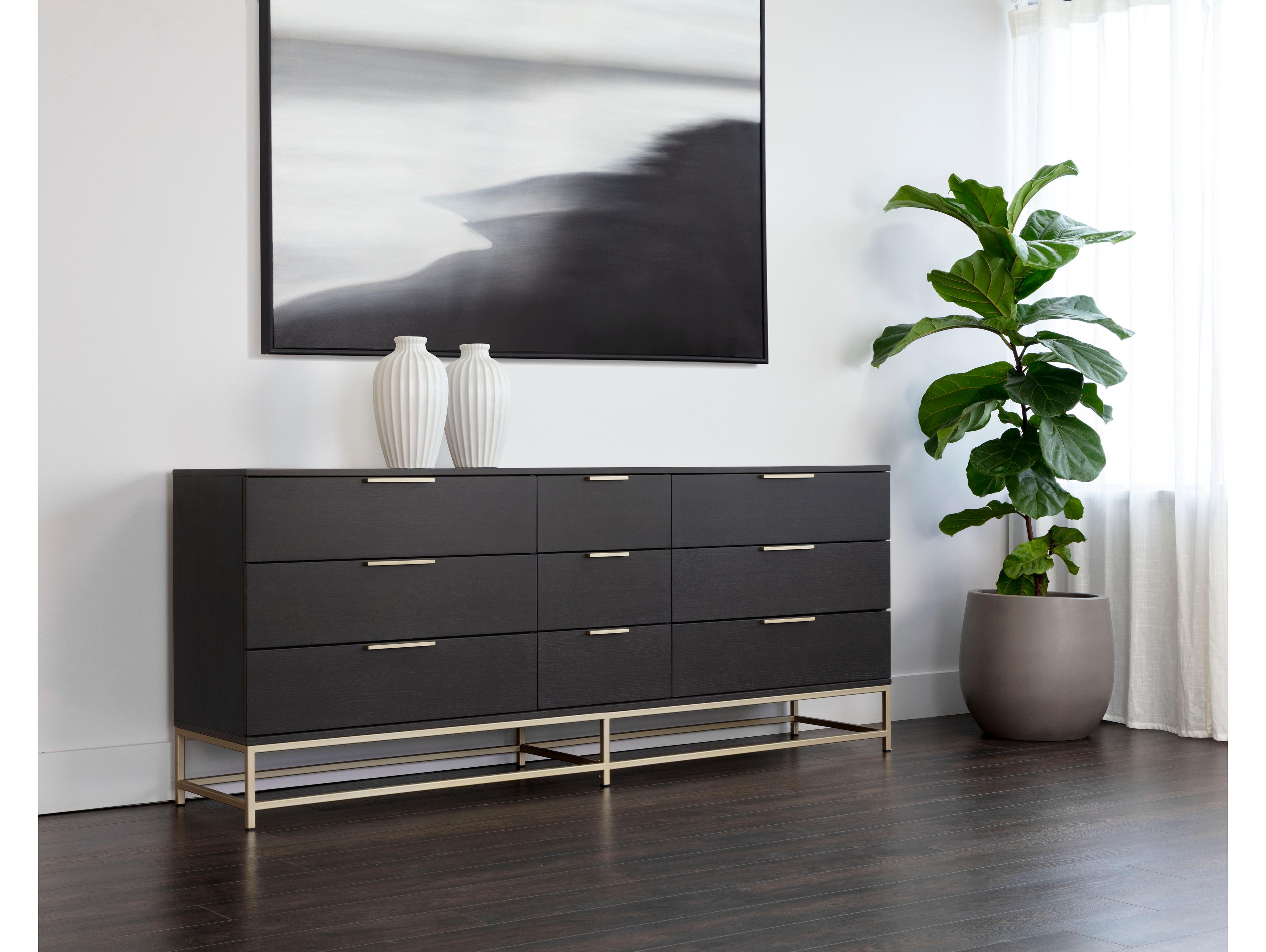 Sunpan Rebel Gray Oak Wood Dresser