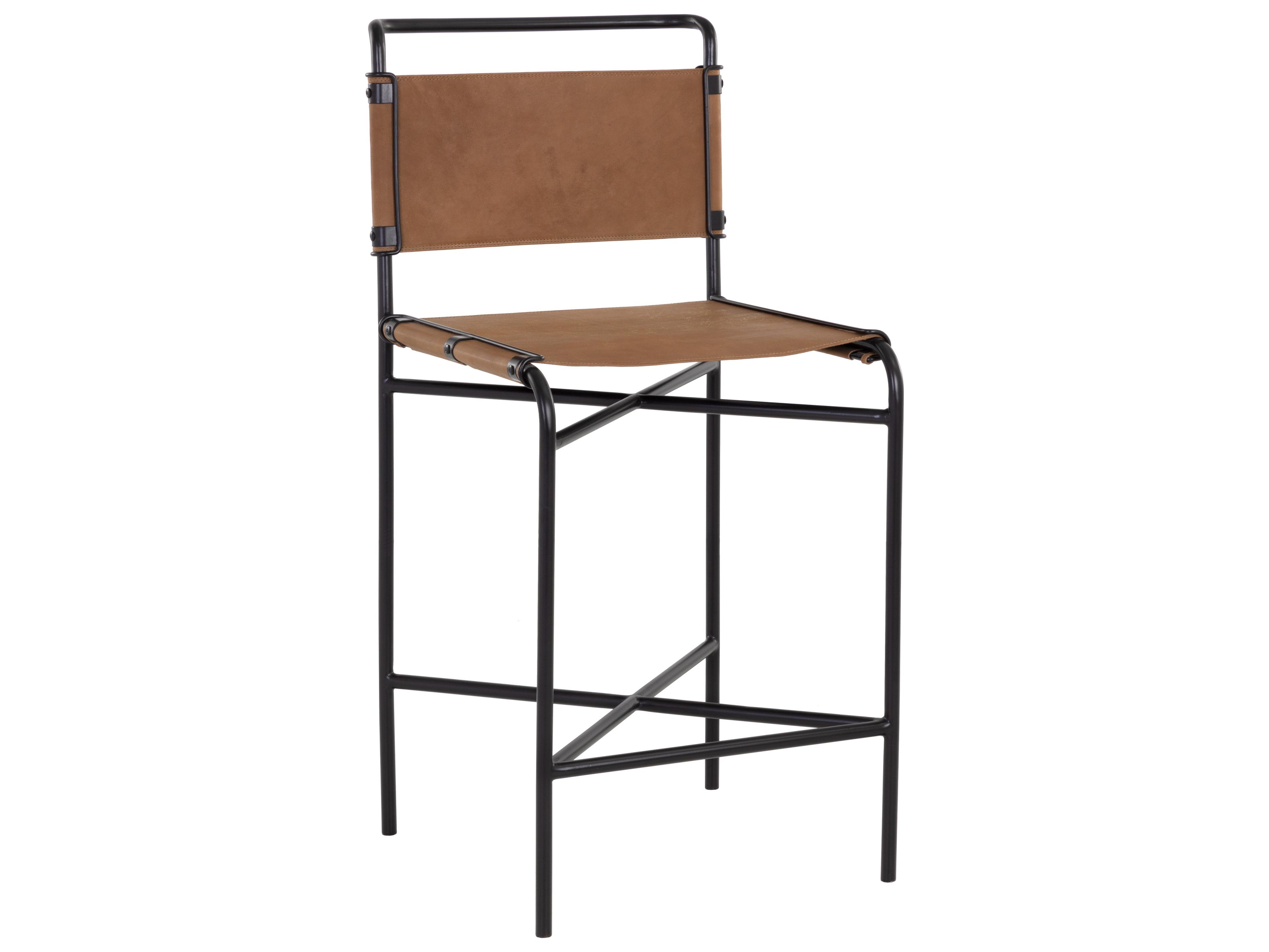 Sunpan Corrigan Cognac Leather Counter Stool