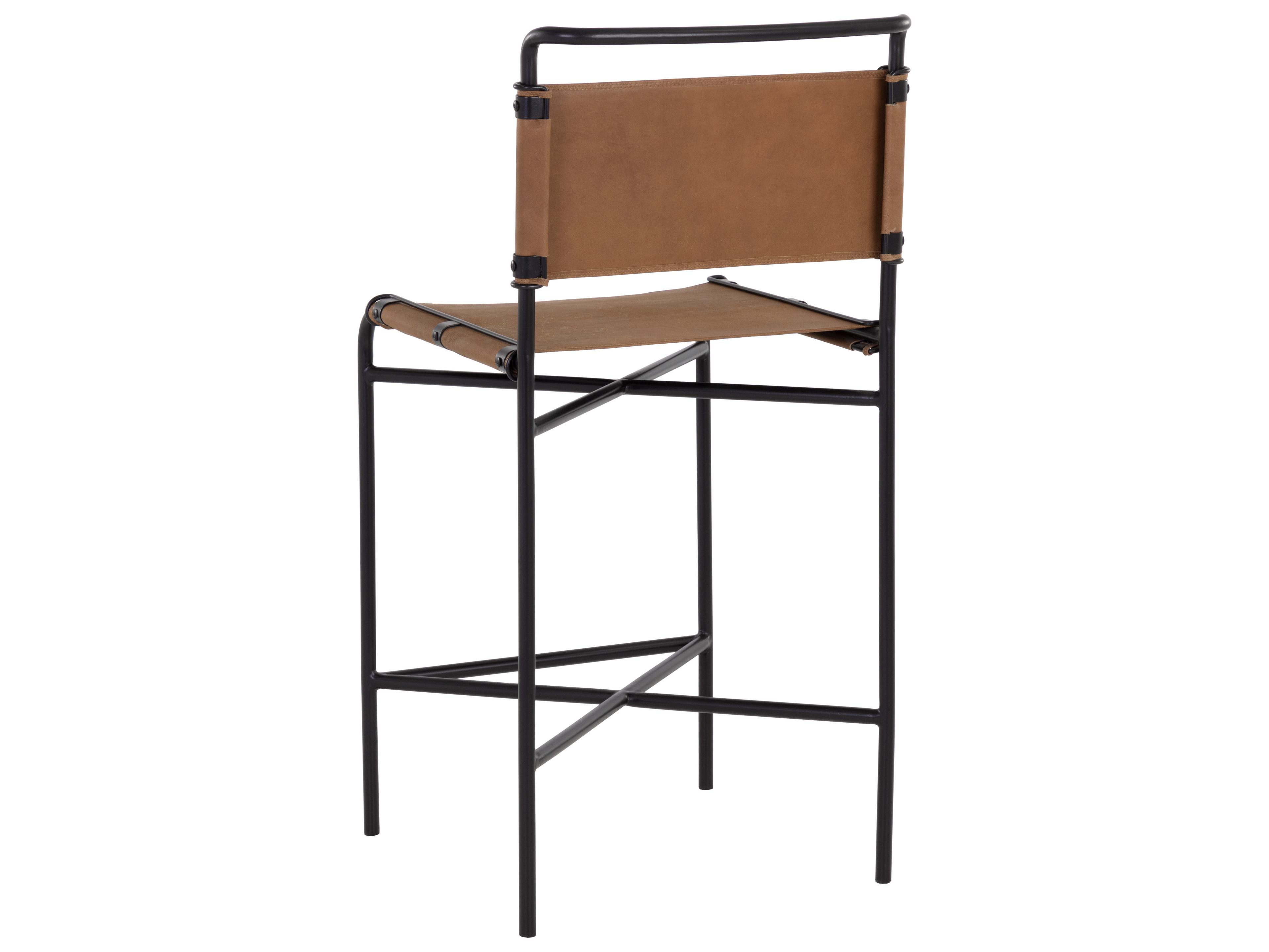Sunpan Corrigan Cognac Leather Counter Stool