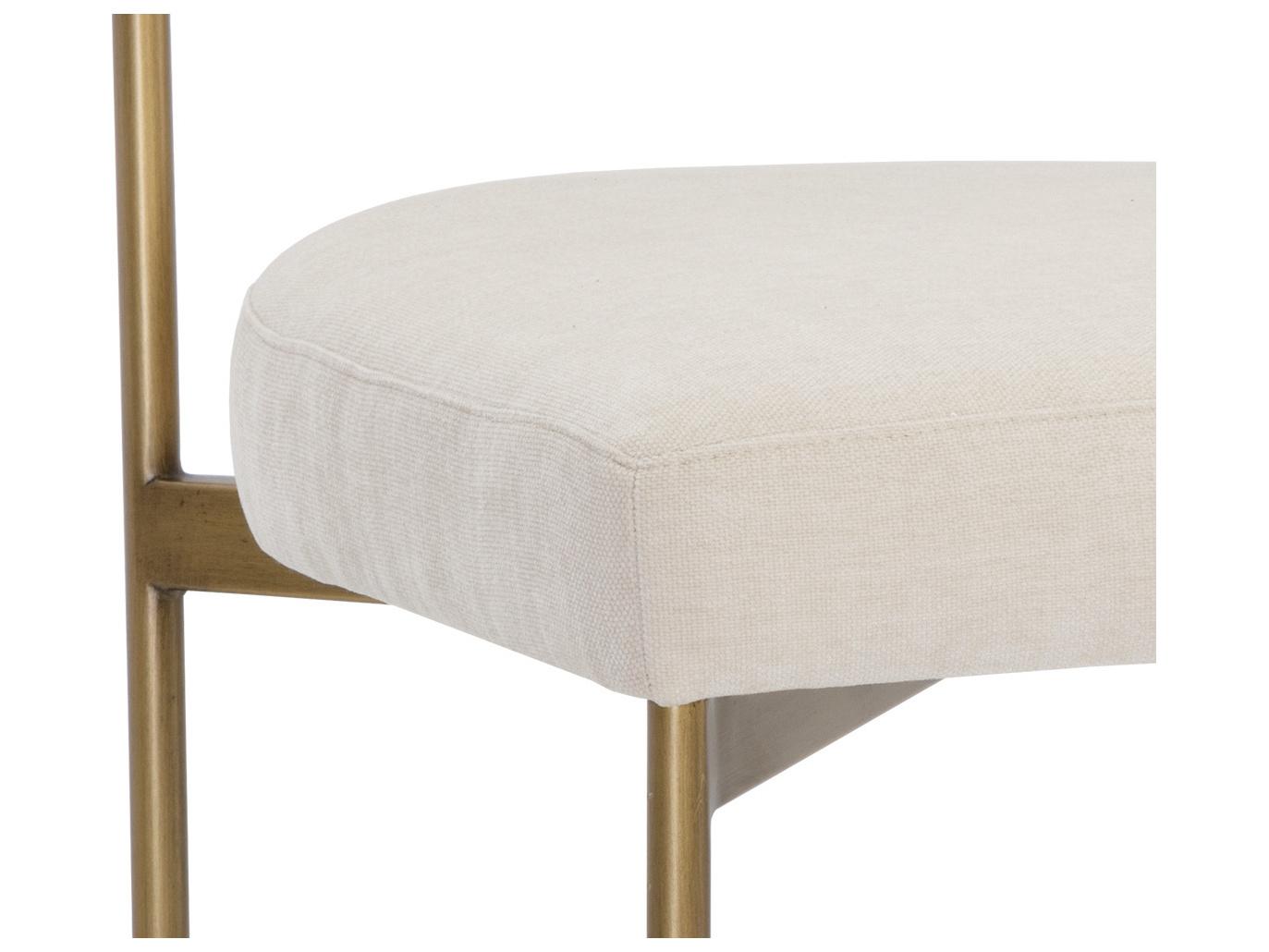 Sunpan Seneca Brass Upholstered Side Dining Chair