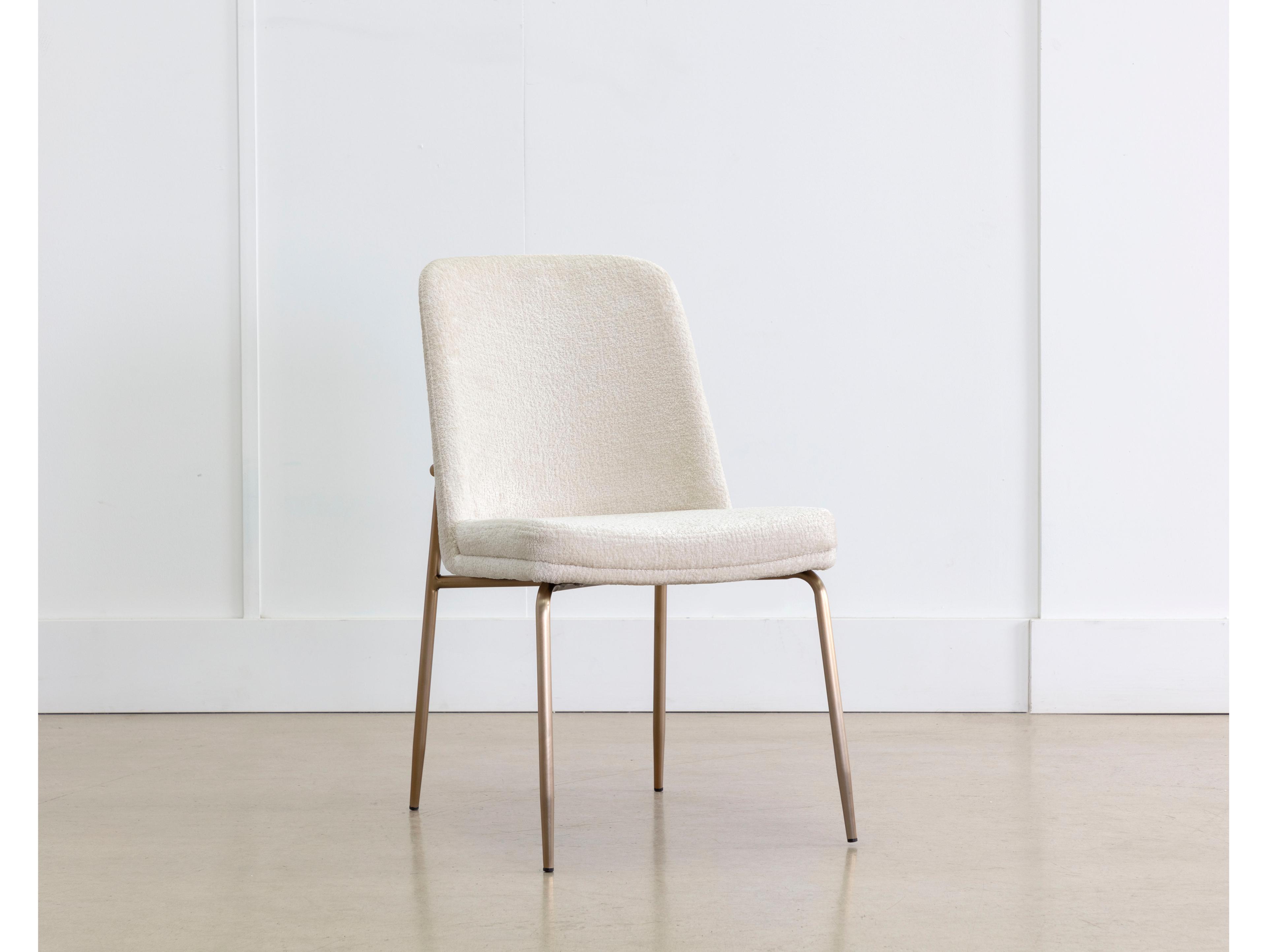 Sunpan Zeke White Upholstered Side Dining Chair