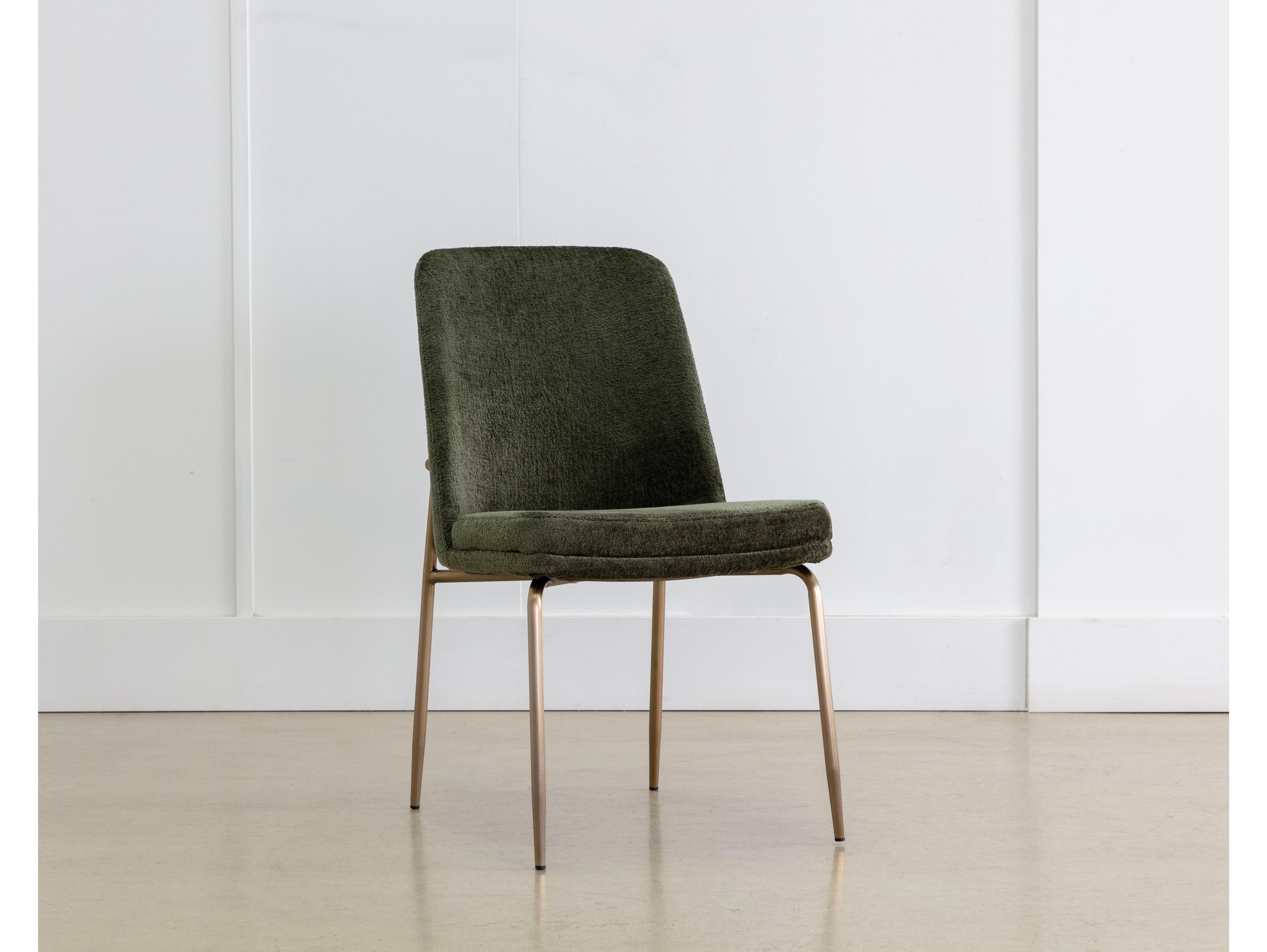 Sunpan Zeke Green Upholstered Side Dining Chair