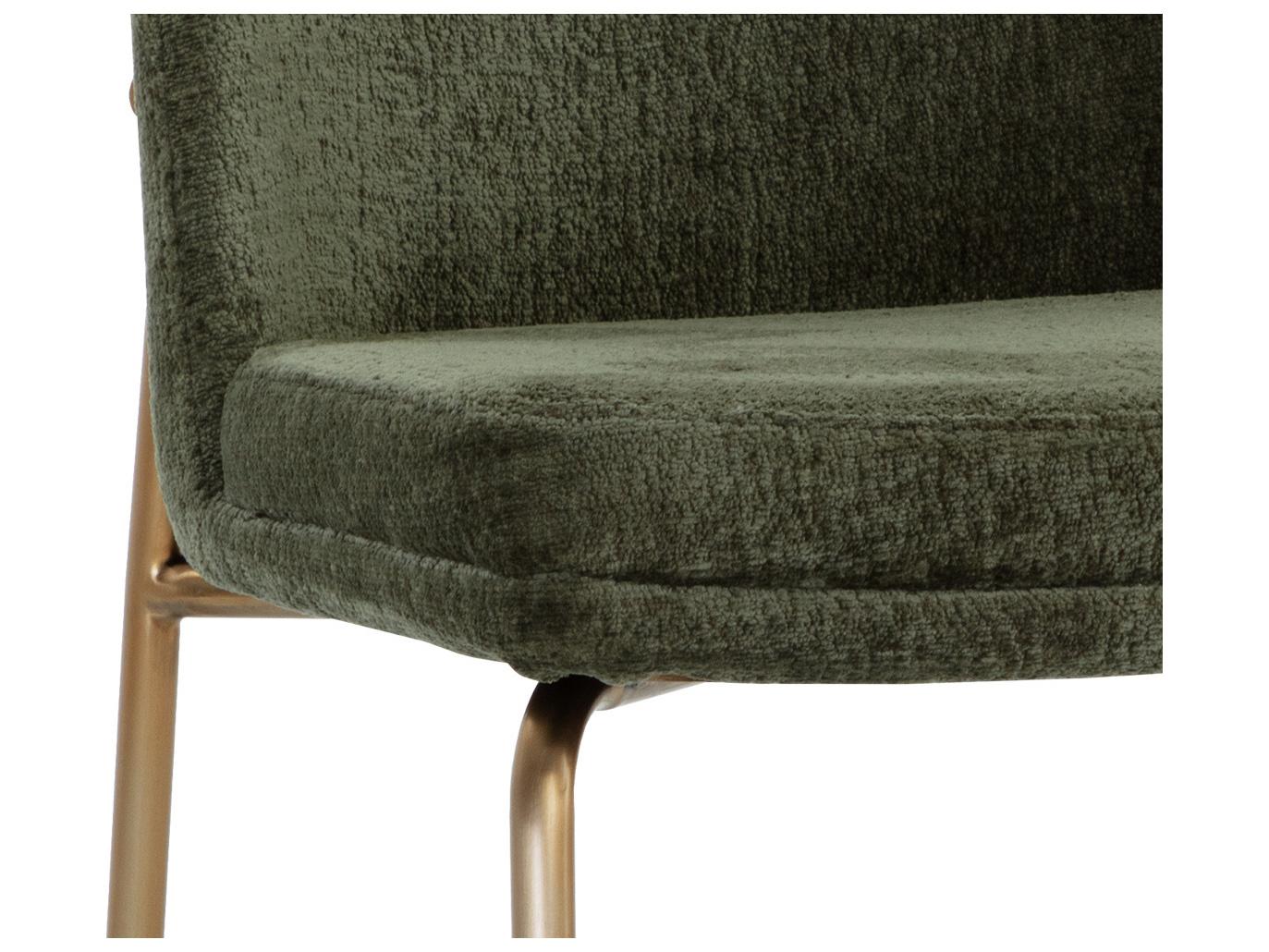 Sunpan Zeke Green Upholstered Side Dining Chair