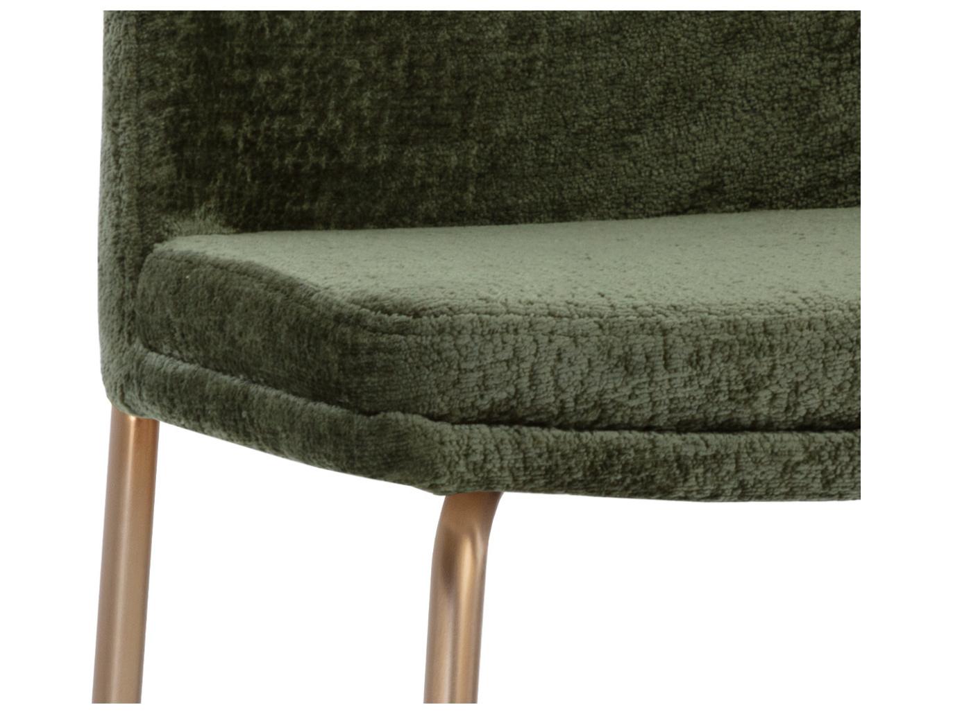 Sunpan Zeke Antique Brass Bergen Olive Upholstered Counter Stool