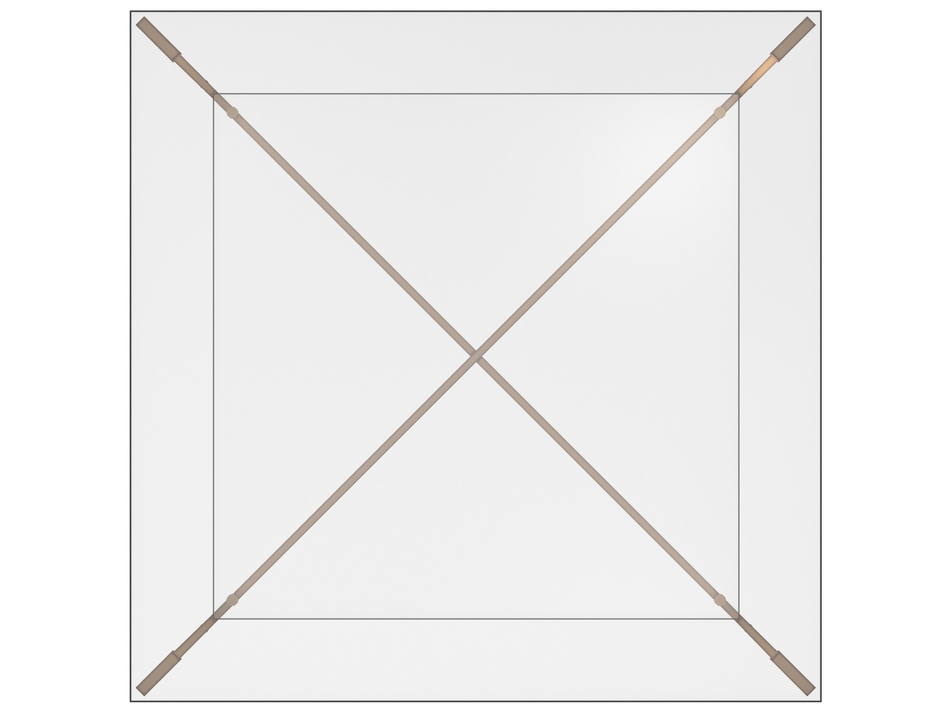 Sunpan Xavier Square Glass Antique Brass Coffee Table