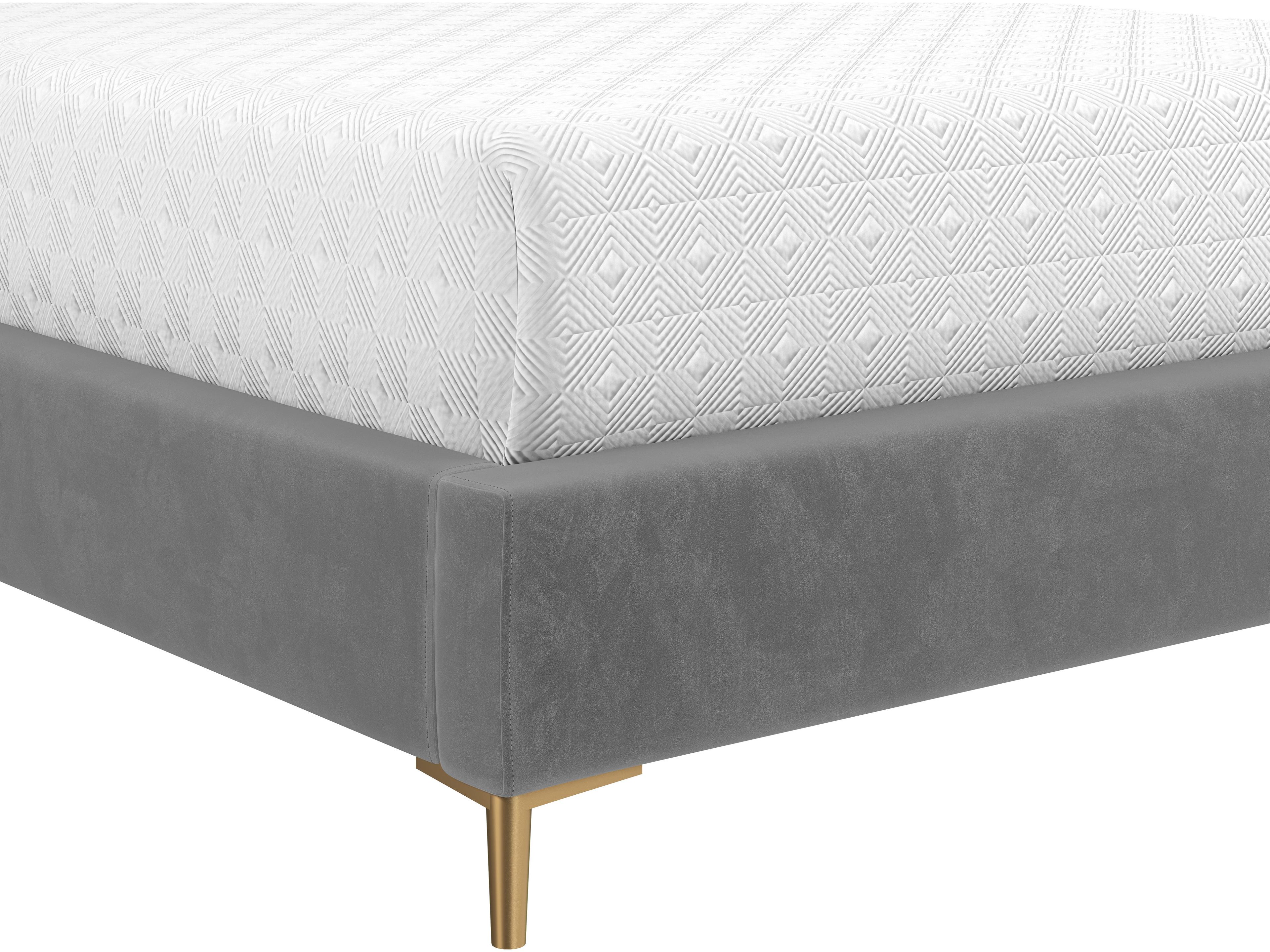 Sunpan Harris Casablanca Storm Gray Upholstered Queen Platform Bed