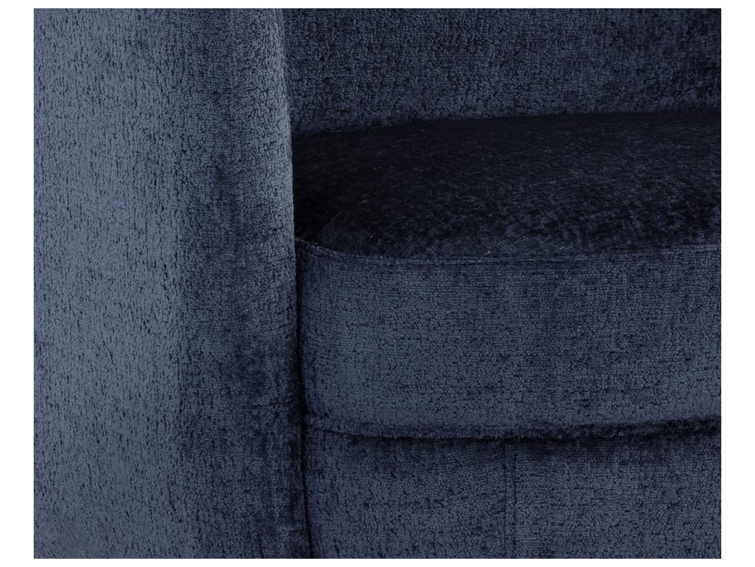 Sunpan Gilley Swivel Blue Fabric Accent Chair