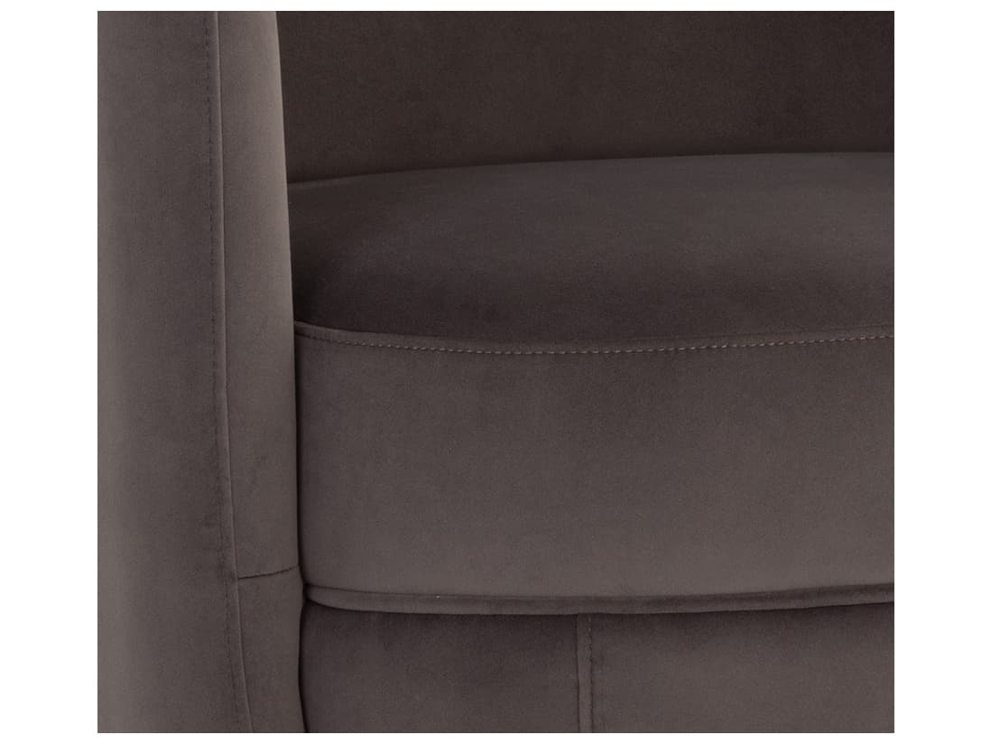 Sunpan Gilley Swivel Brown Fabric Accent Chair