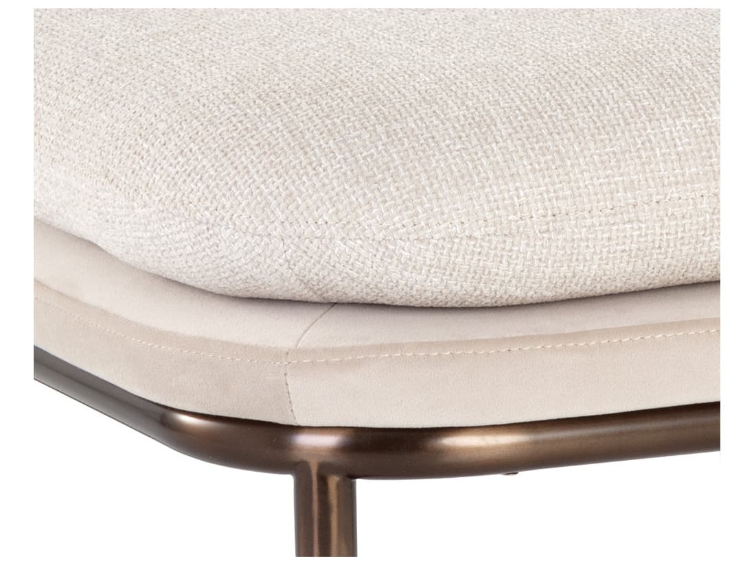 Sunpan Koffi Taupe Beige Upholstered Ottoman