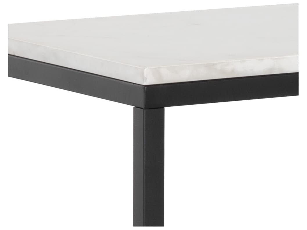 Sunpan Ellery Rectangular Marble Matte Black Console Table