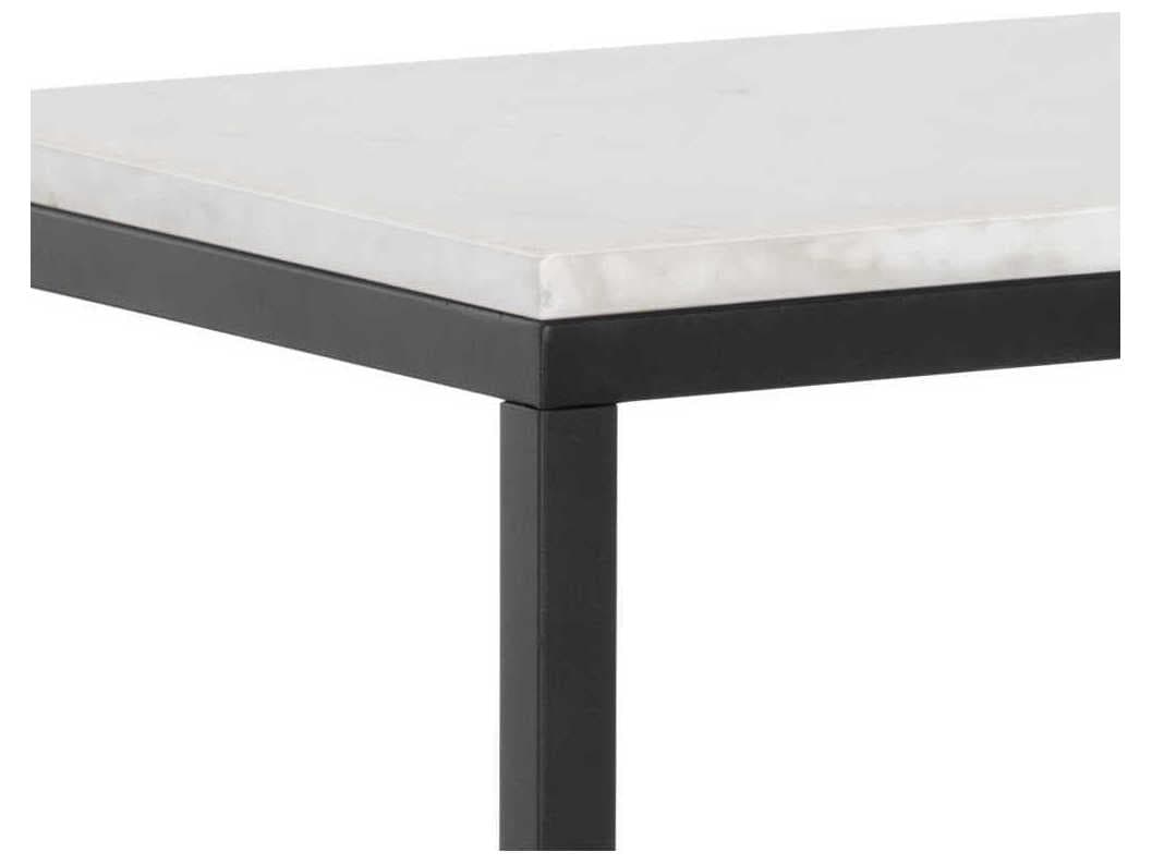 Sunpan Ellery Rectangular Marble Matte Black Console Table