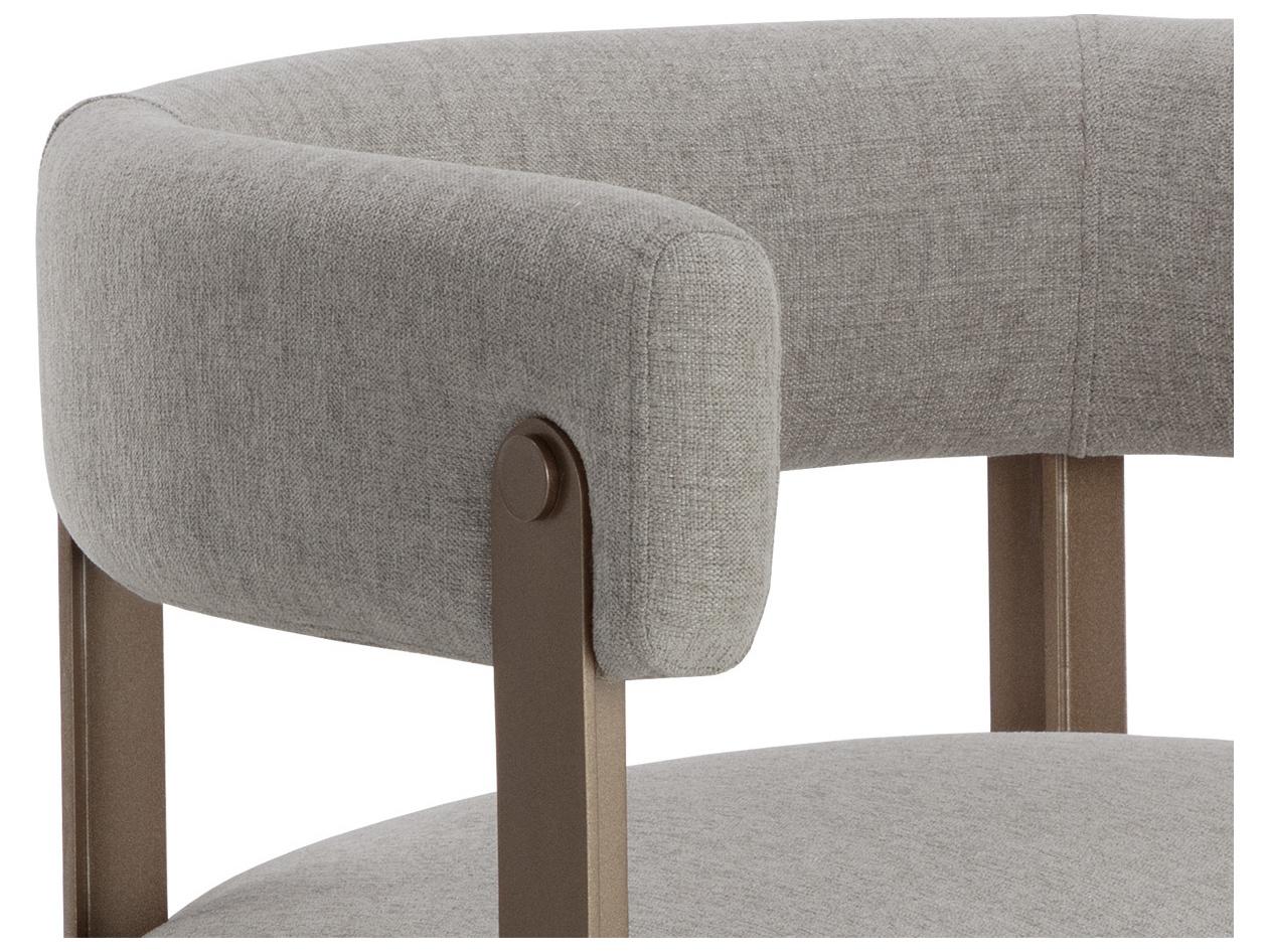 Sunpan Mae Gray Upholstered Arm Dining Chair