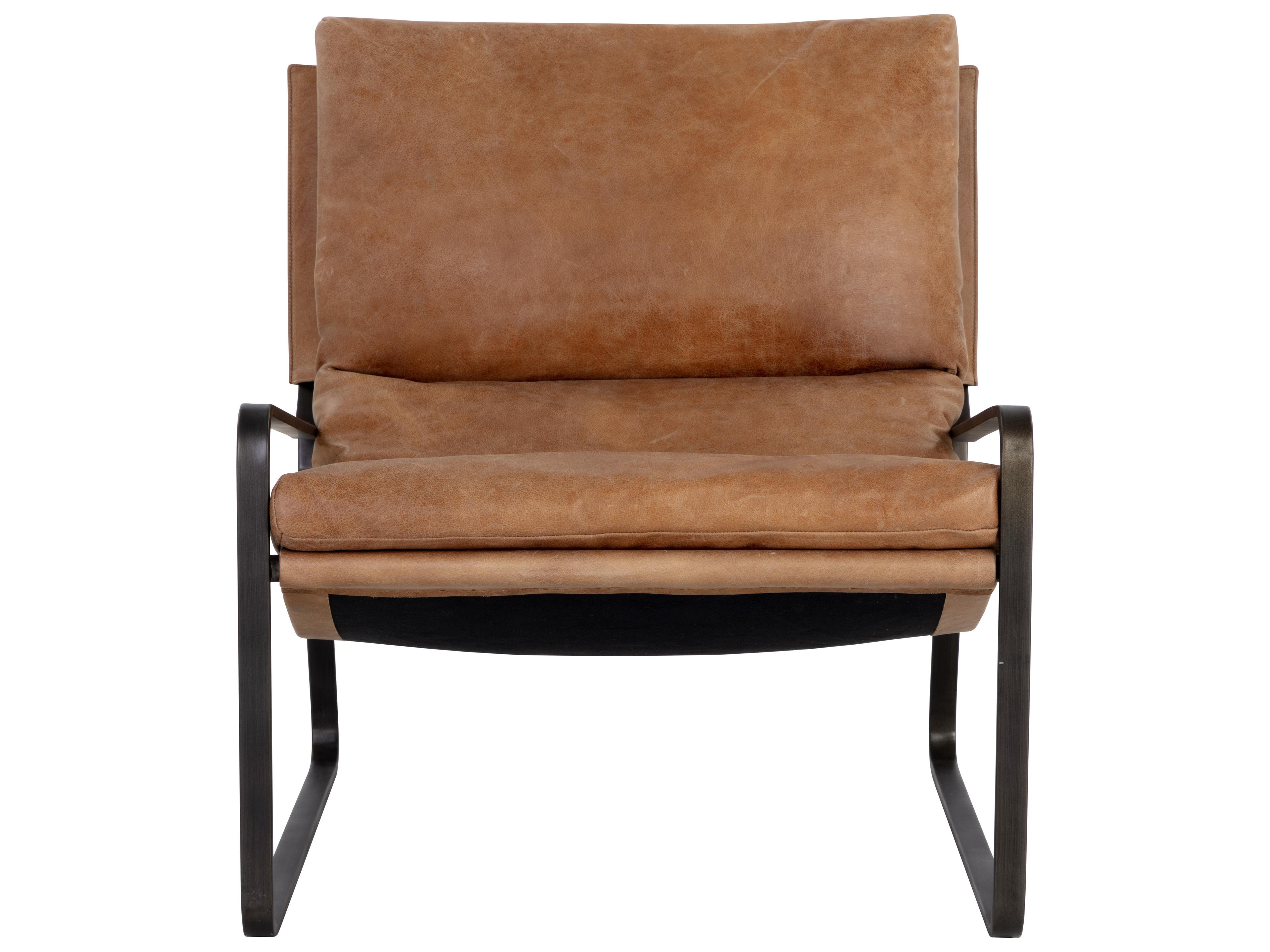 Sunpan Zancor Brown Leather Accent Chair