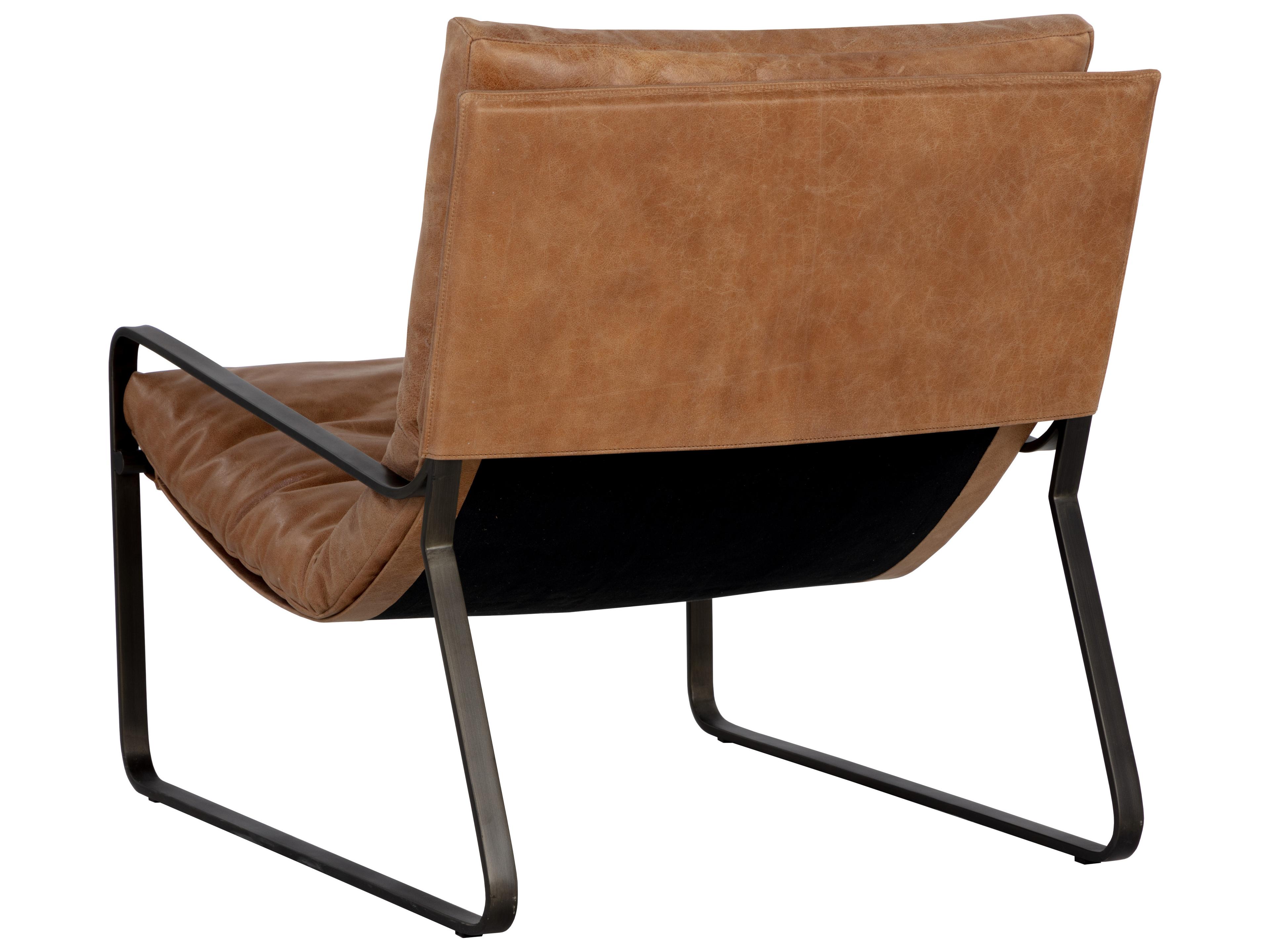 Sunpan Zancor Brown Leather Accent Chair