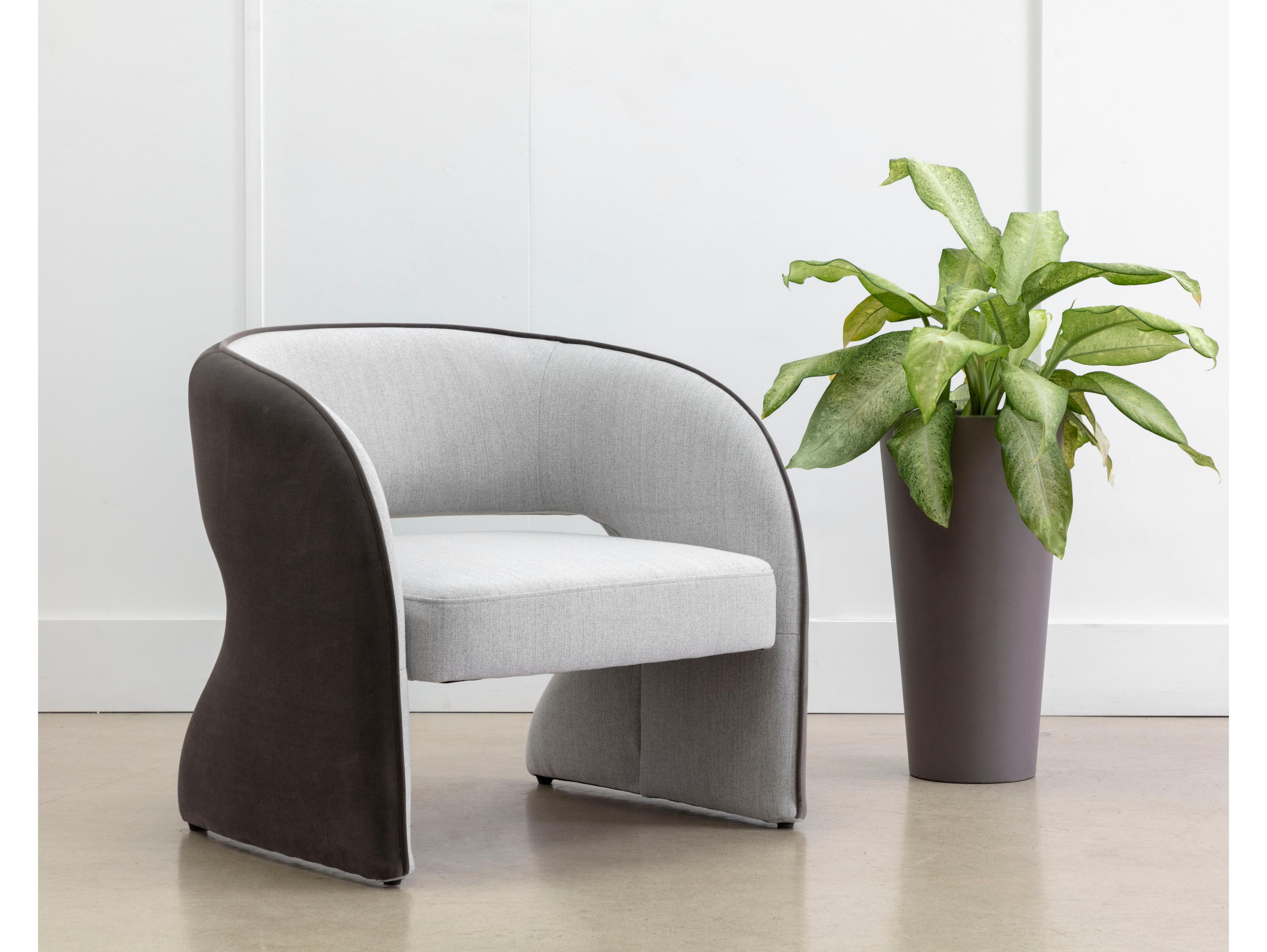 Sunpan Rosalia Gray Fabric Accent Chair