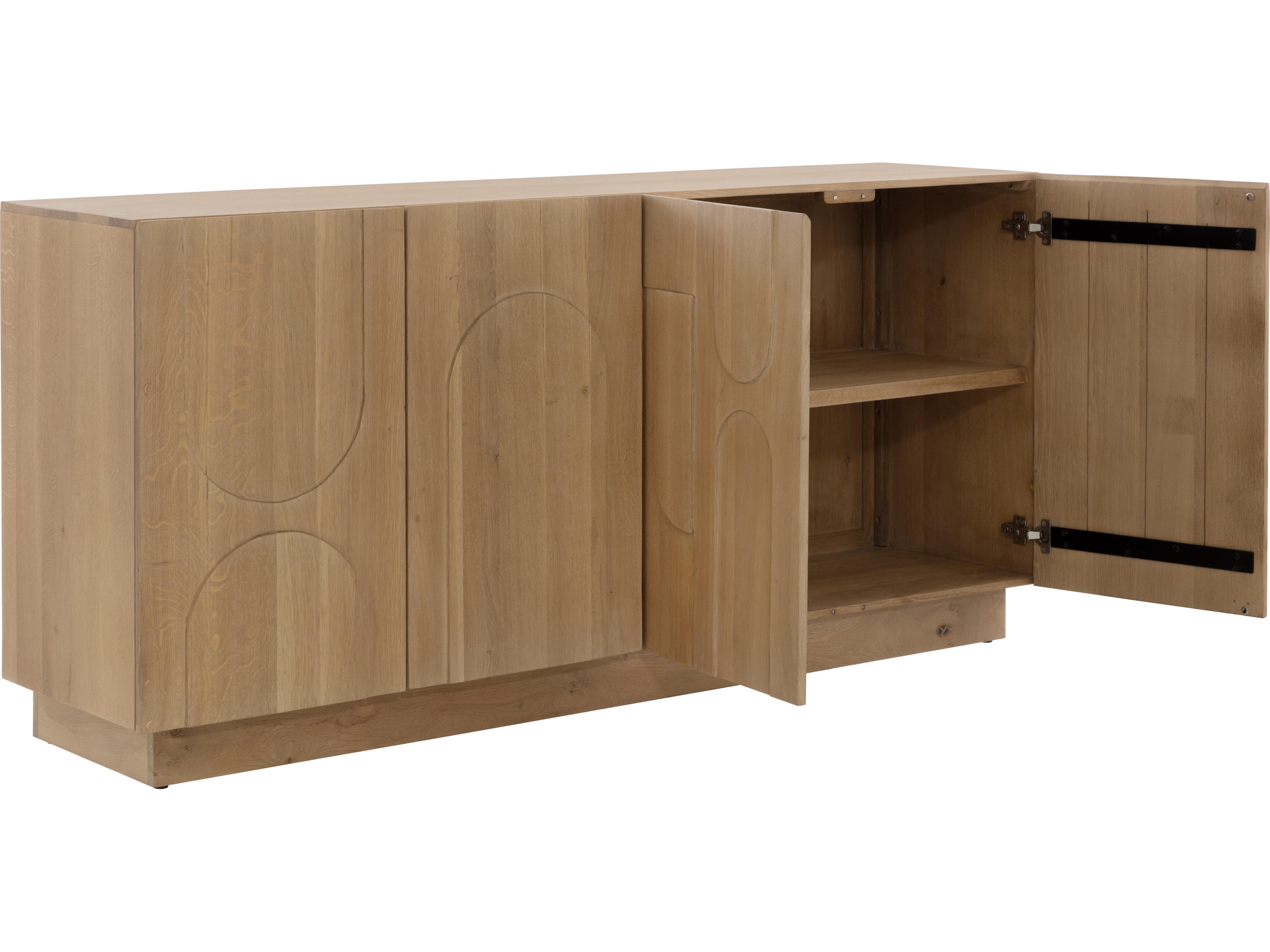 Sunpan Cove 74" Oak Wood Rustic Sideboard